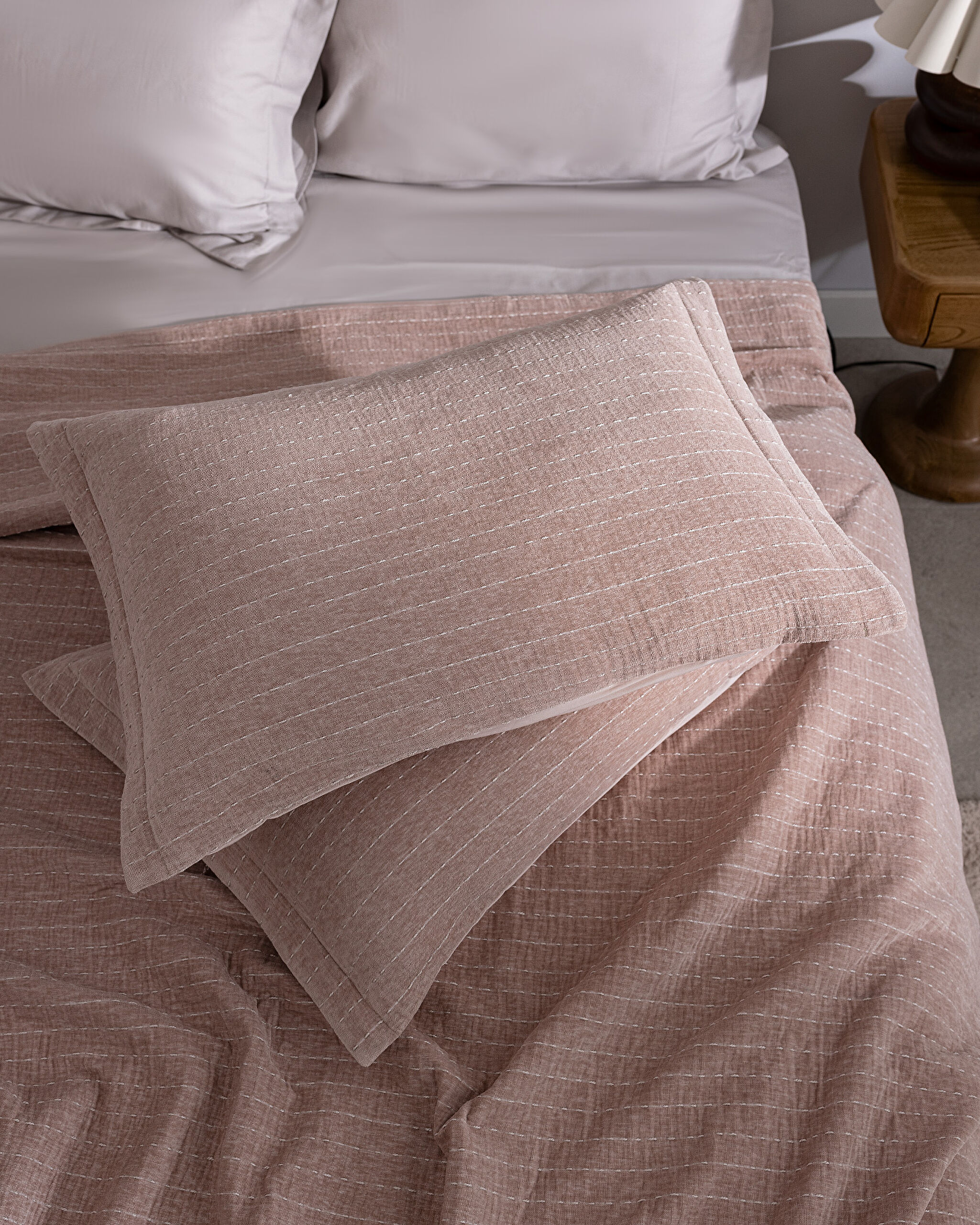 Couvre-lit Double Feolette - Poudre - 2