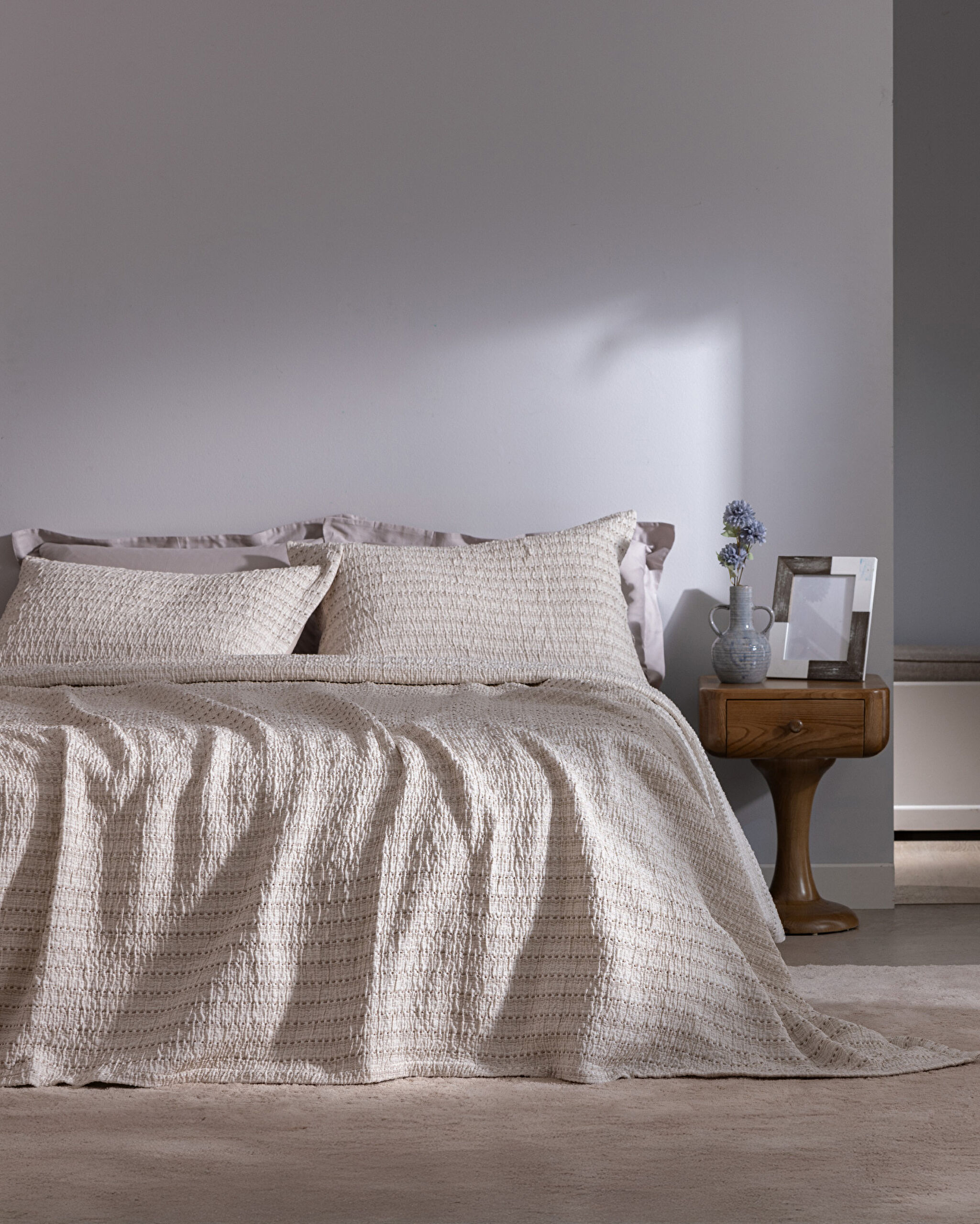 Couvre-lit Petite Double en Coton - Beige - 0