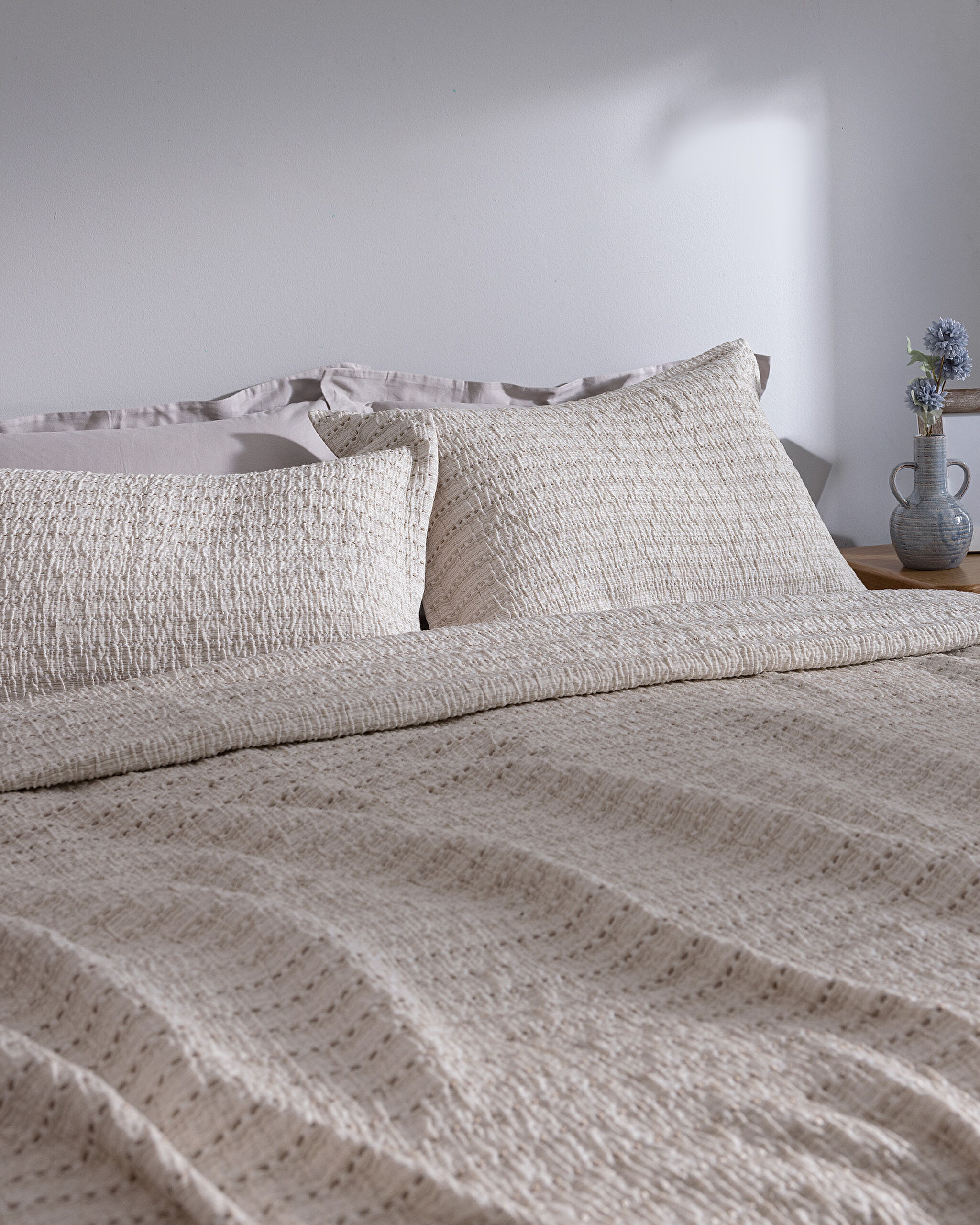 Couvre-lit Petite Double en Coton - Beige - 3