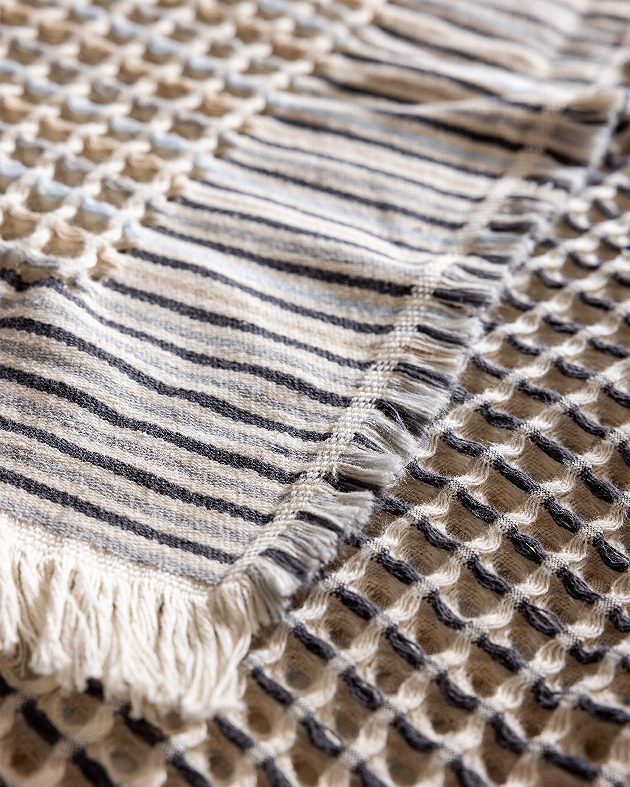 Couvre-lit Bresdon double 100 % coton - Beige/Bleu - 4