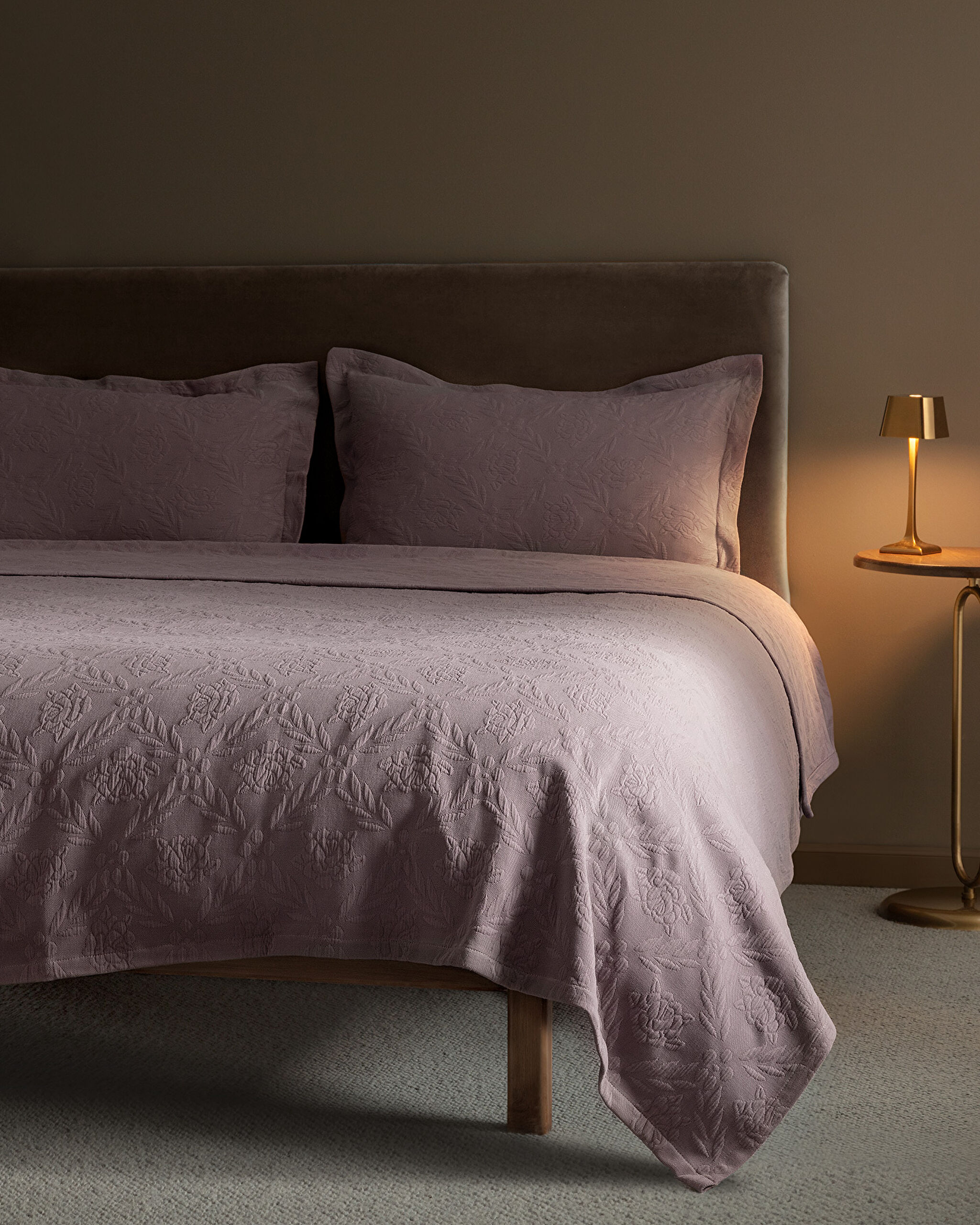 ⁠ Floralies King Size Kedpread - Luxury Collection - Plum_0}