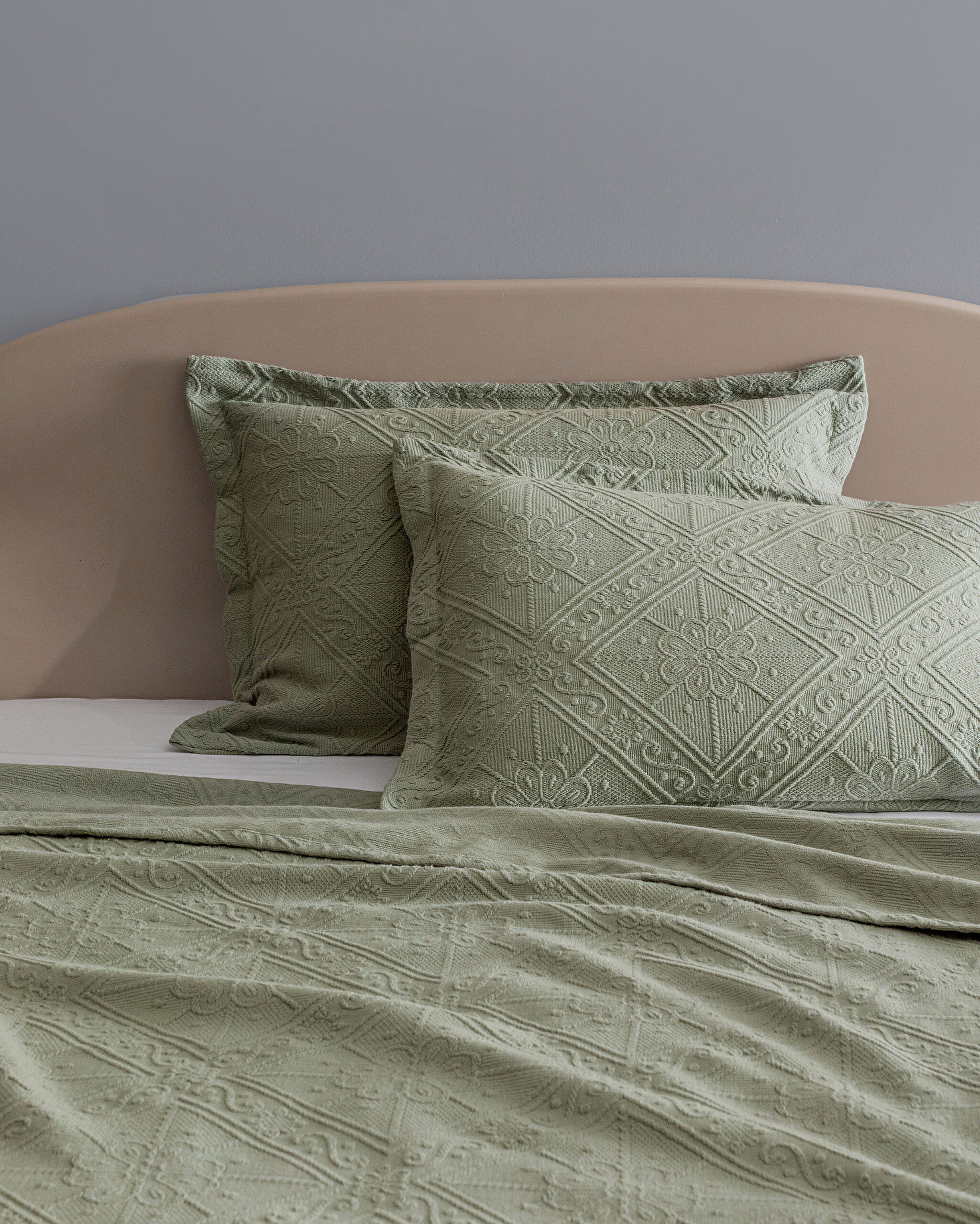 Marjolaina 100 % Baumwolle King-Size-Tagesdecke – Khaki - 3