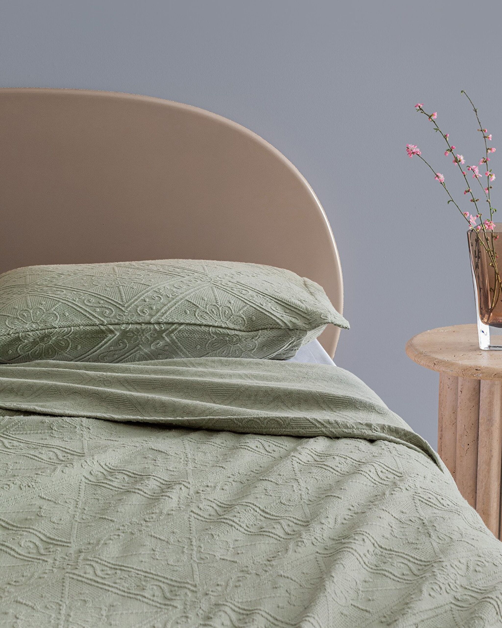 Marjolaina 100 % Baumwolle King-Size-Tagesdecke – Khaki - 2