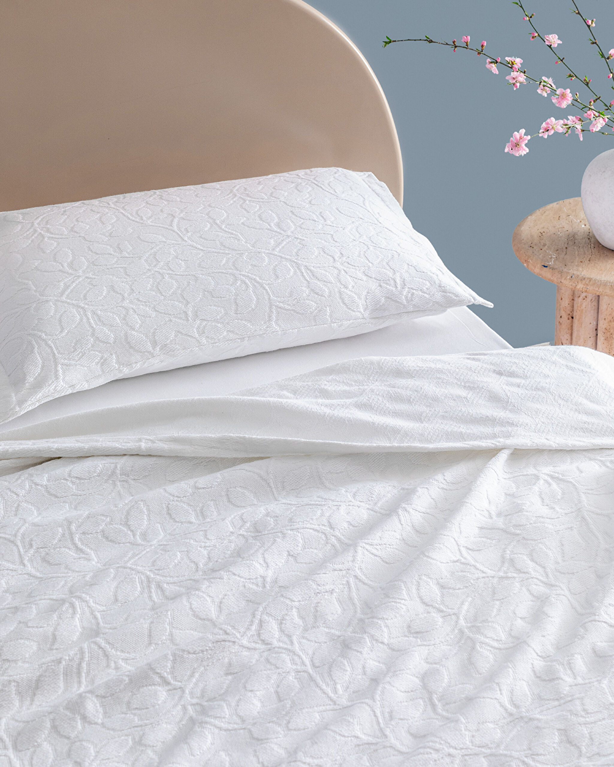 Chantal King Size Tagesdecke aus 100 % Baumwolle – Weiß - 2