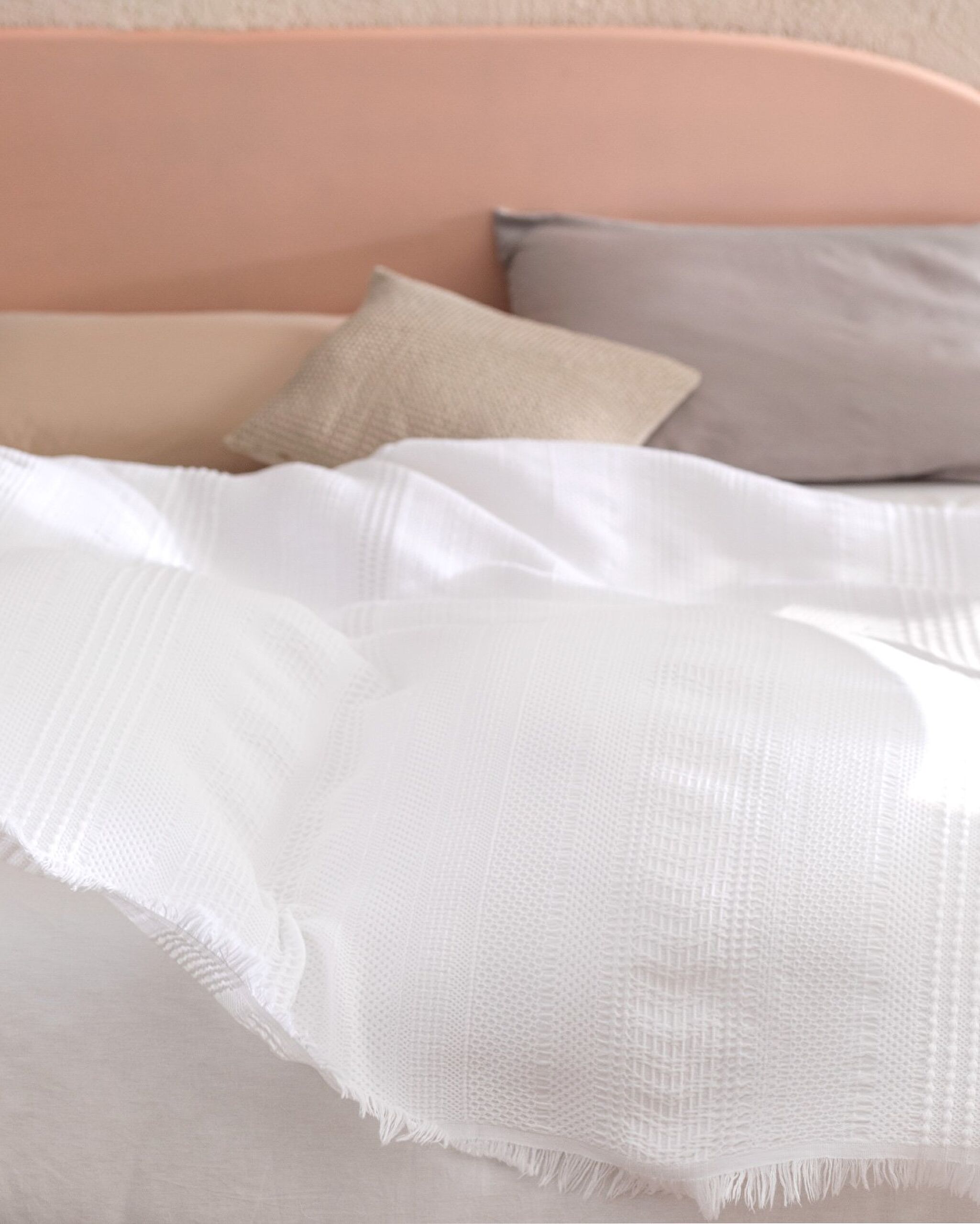 Couvre-lit Lucille King Size 100% coton - Blanc - 2