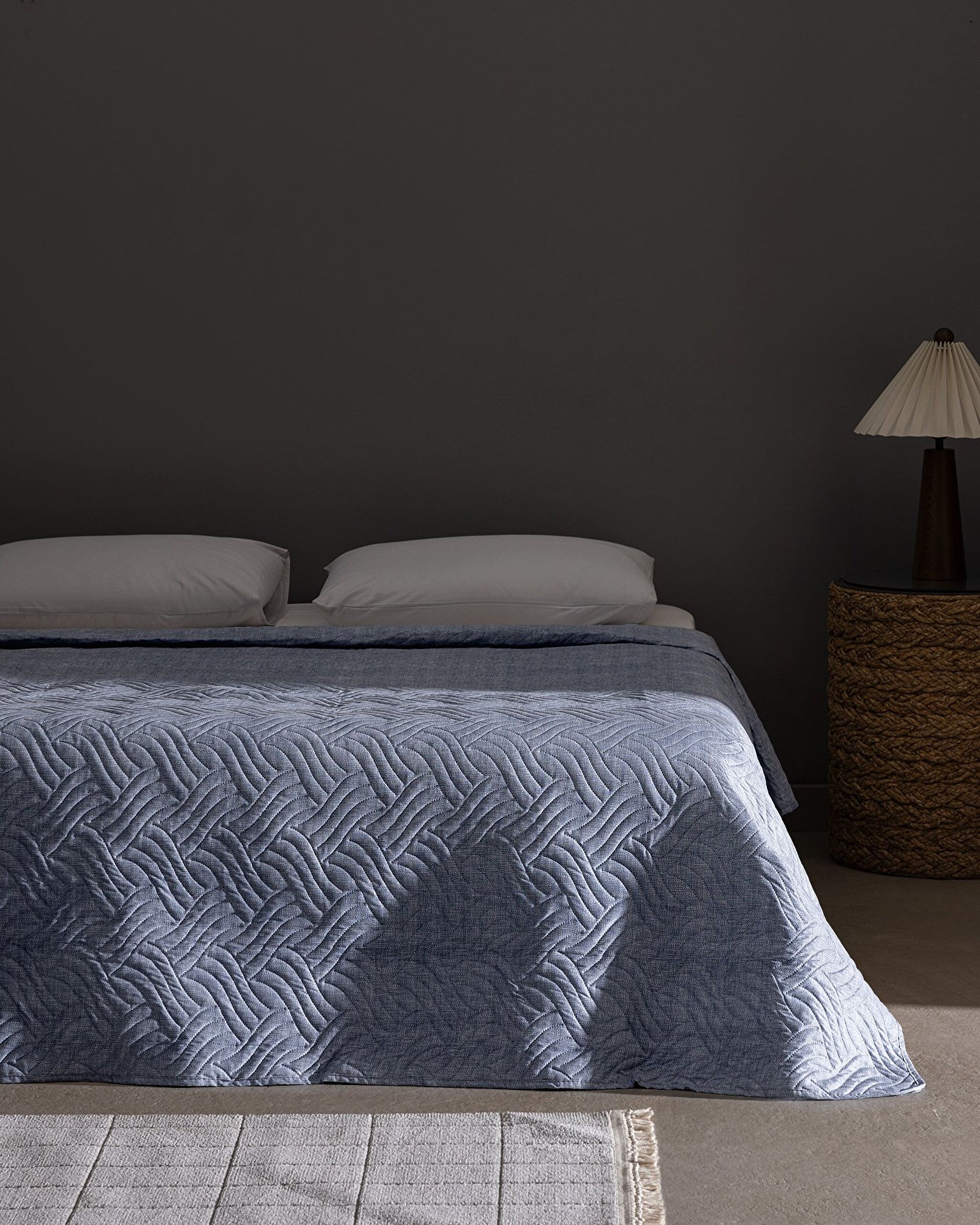 Delrico King Size Bedruckte Tagesdecke – Blau - 0