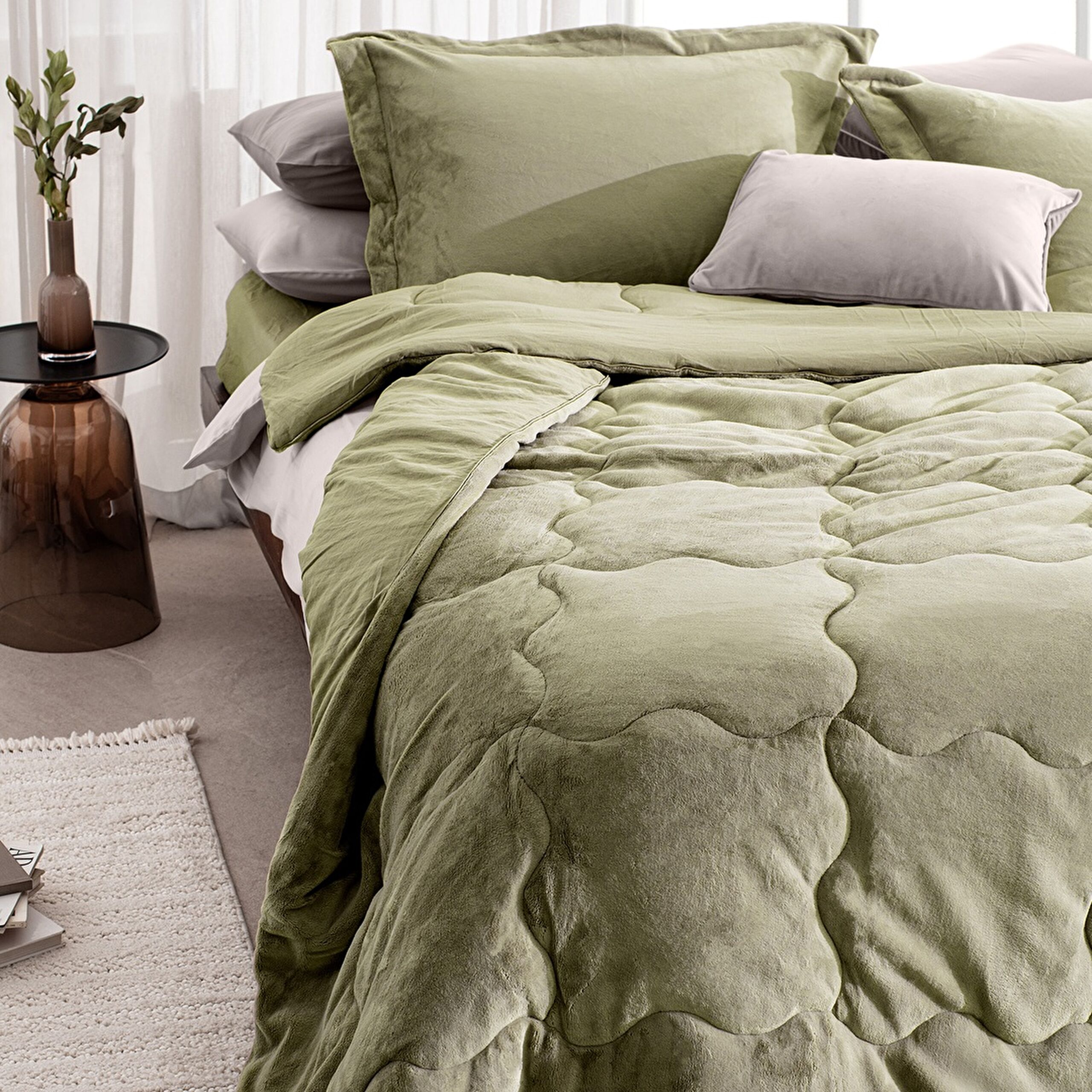 ⁠ Σετ Comforter Kaira King Size - Χακί_1}