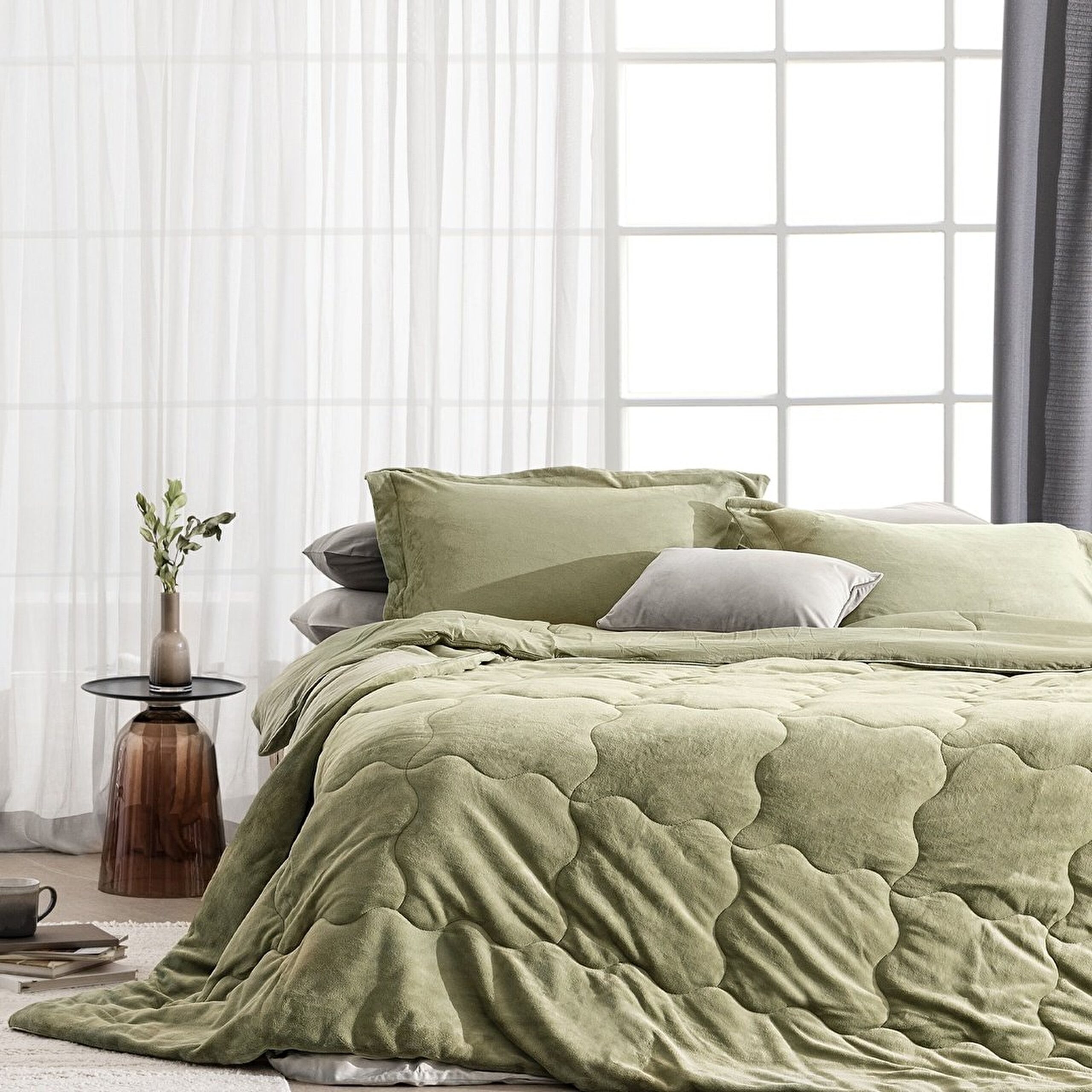 ⁠ Σετ Comforter Kaira King Size - Χακί_0}