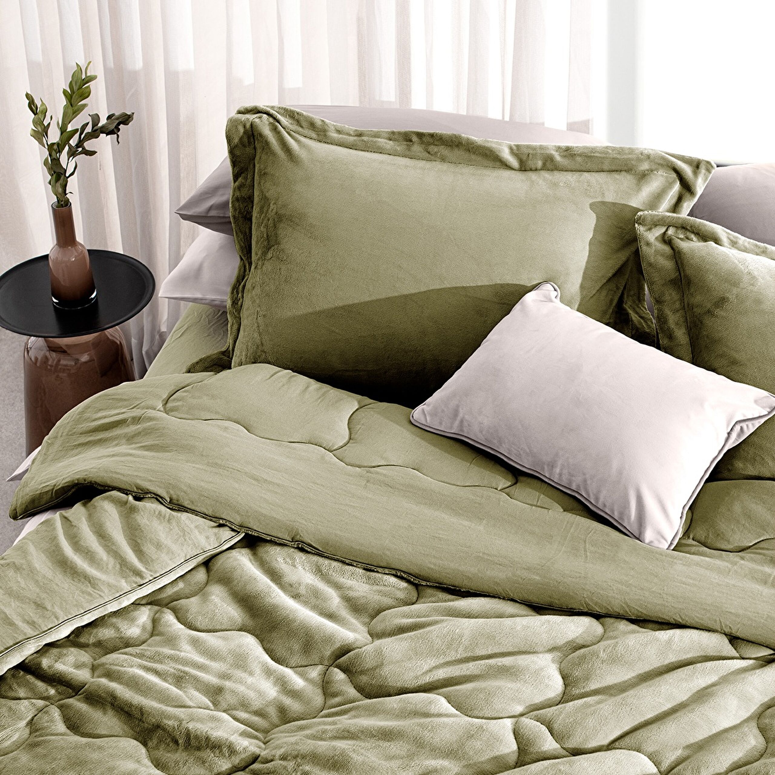 ⁠ Σετ Comforter Kaira King Size - Χακί_2}