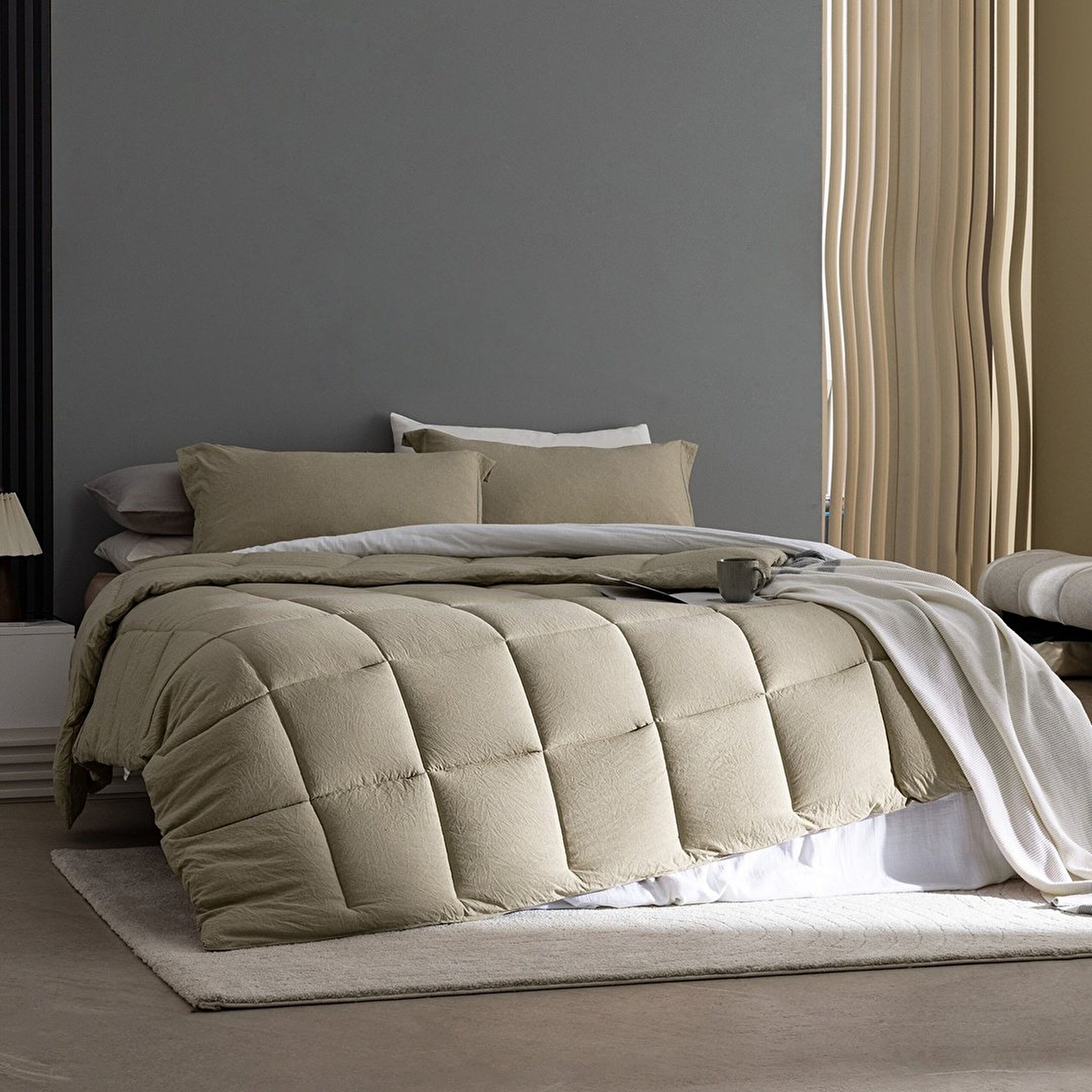 ⁠ Σετ Comforter King Size Meleni - Χακί_0}
