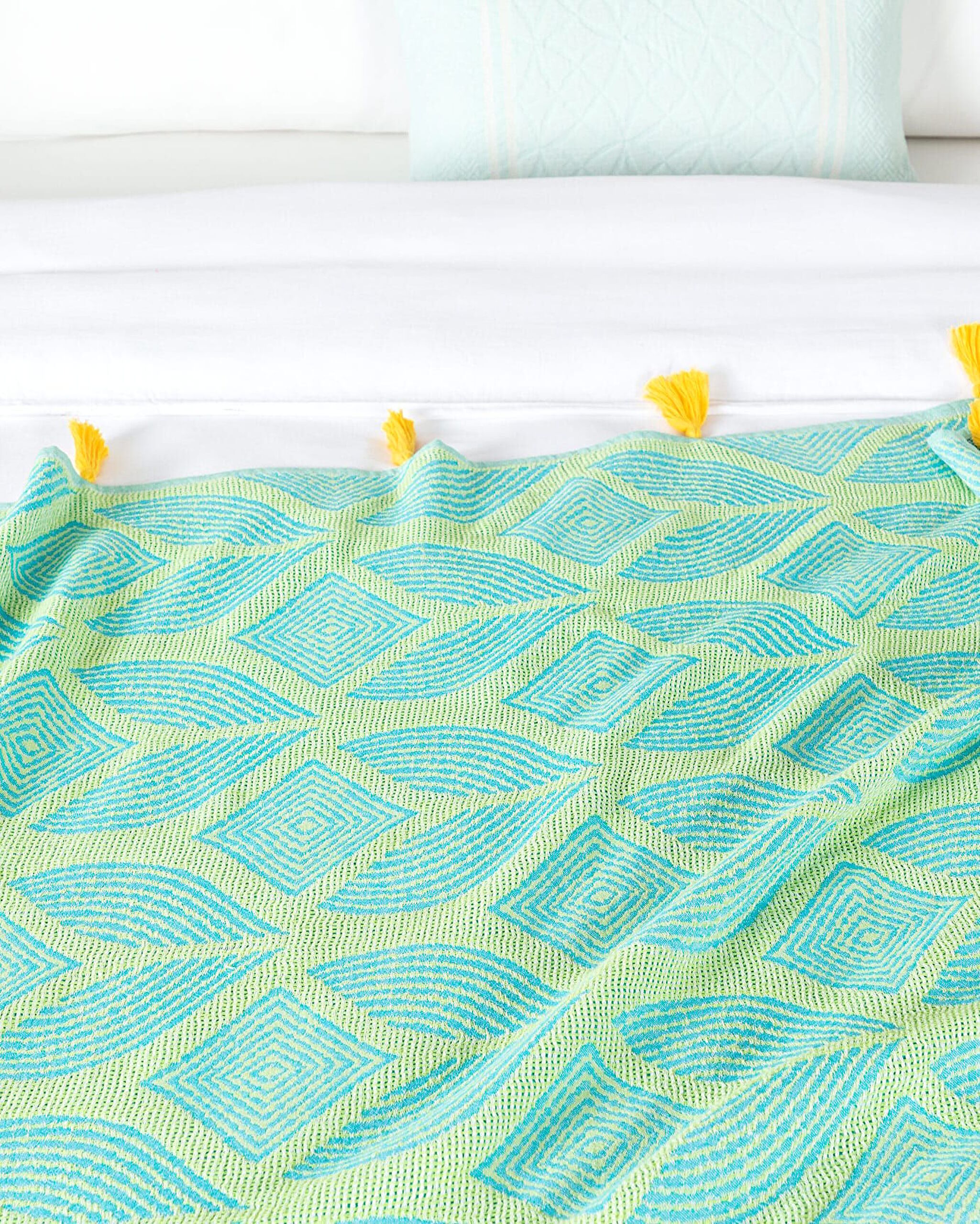 Cateline Single Bedspread - Blue/Green - 3