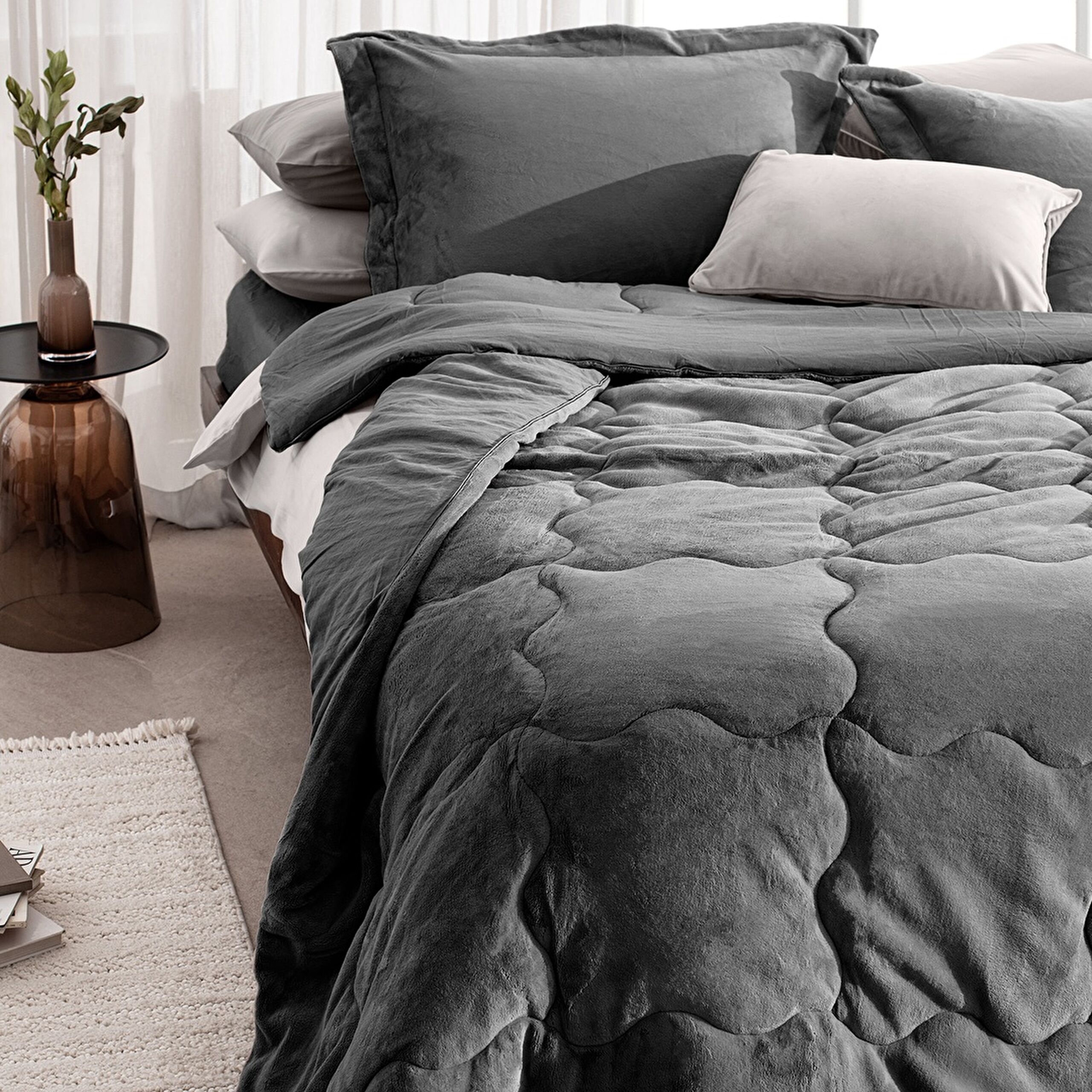⁠ Σετ Μονό Comforter Kaira - Anthracite_1}