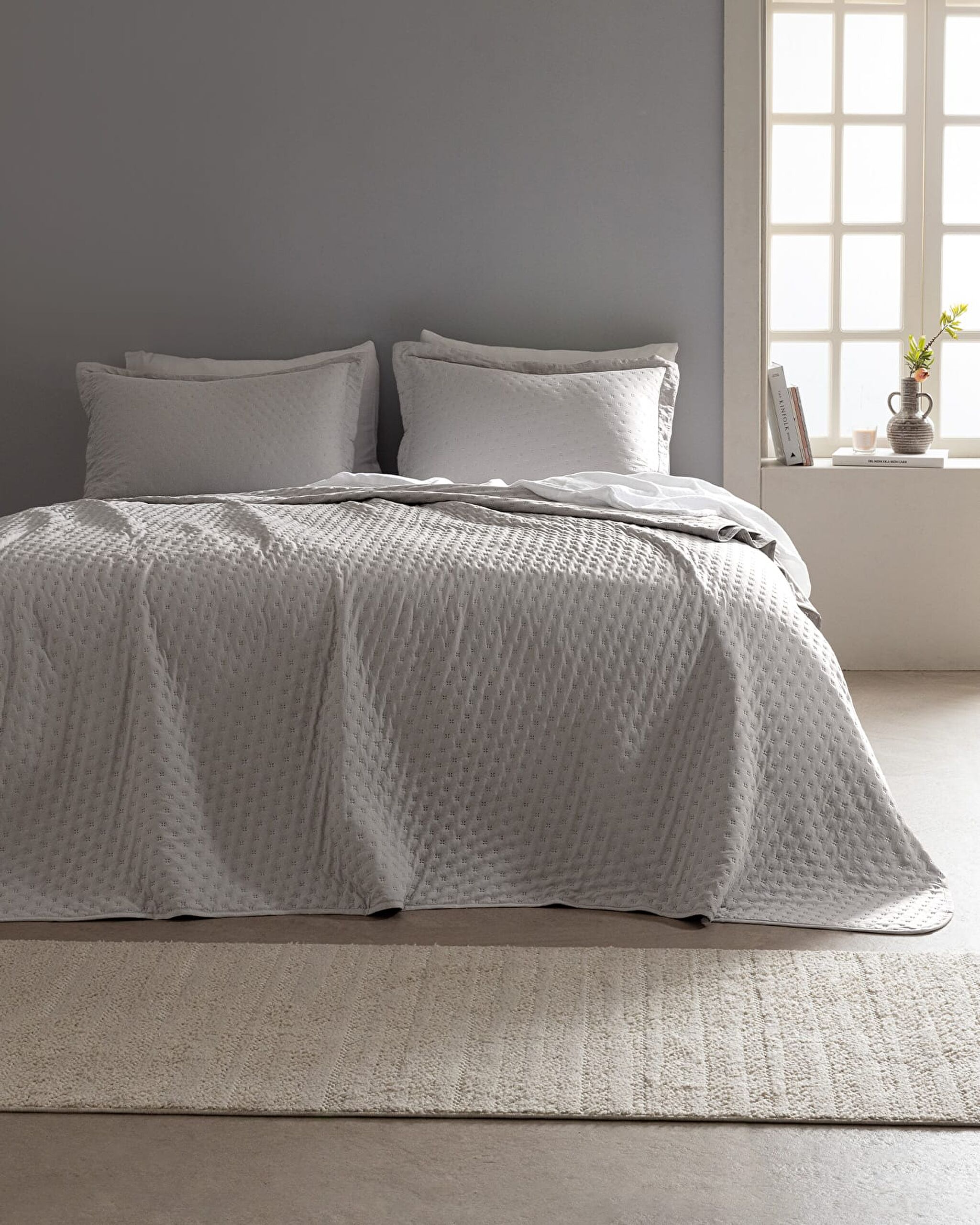Rennes Single Bedspread - Gray - 0