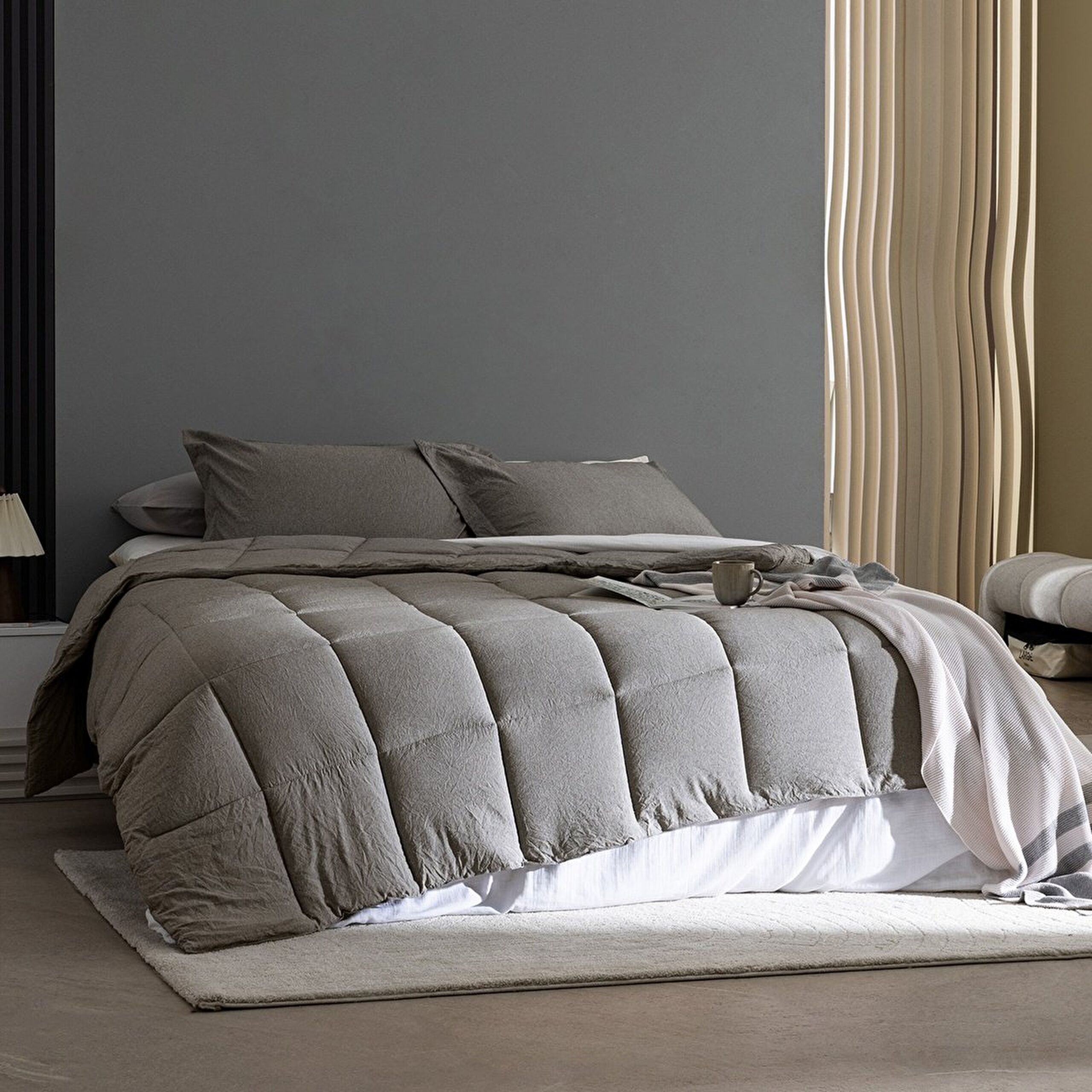 ⁠ Σετ Μονό Comforter Meleni - Καφέ_0}