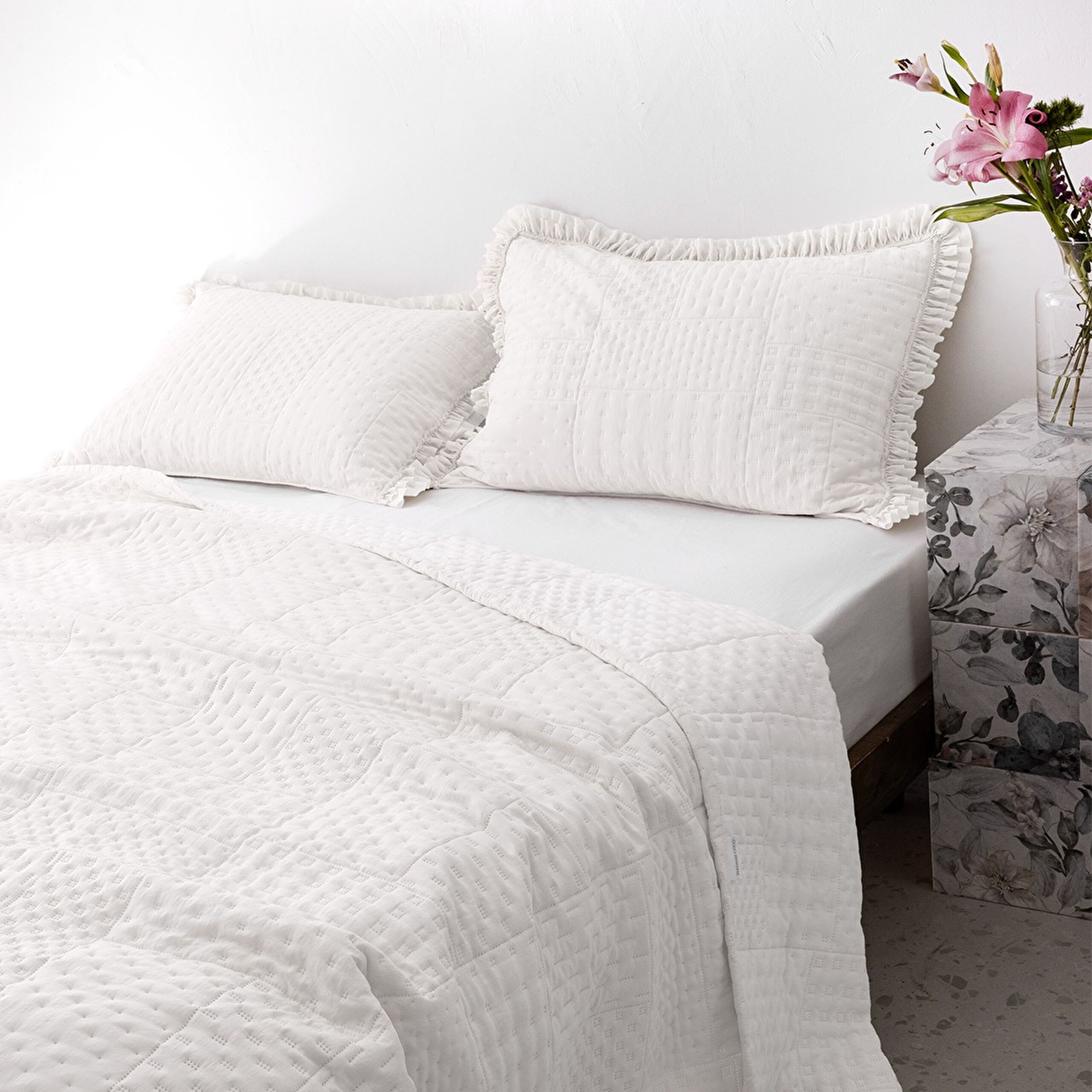 Couvre-lit simple Medus - Blanc - 2