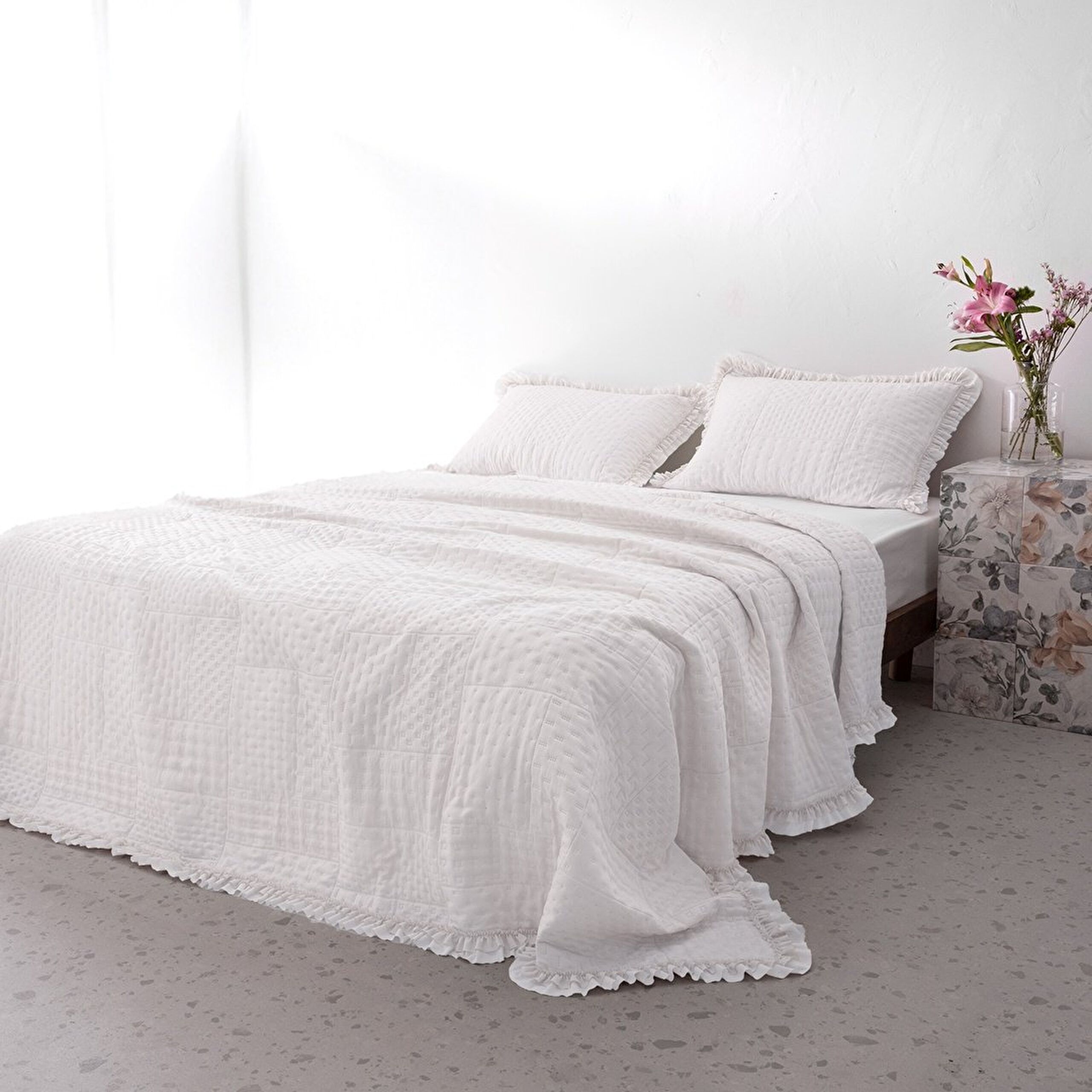 Couvre-lit simple Medus - Blanc - 0