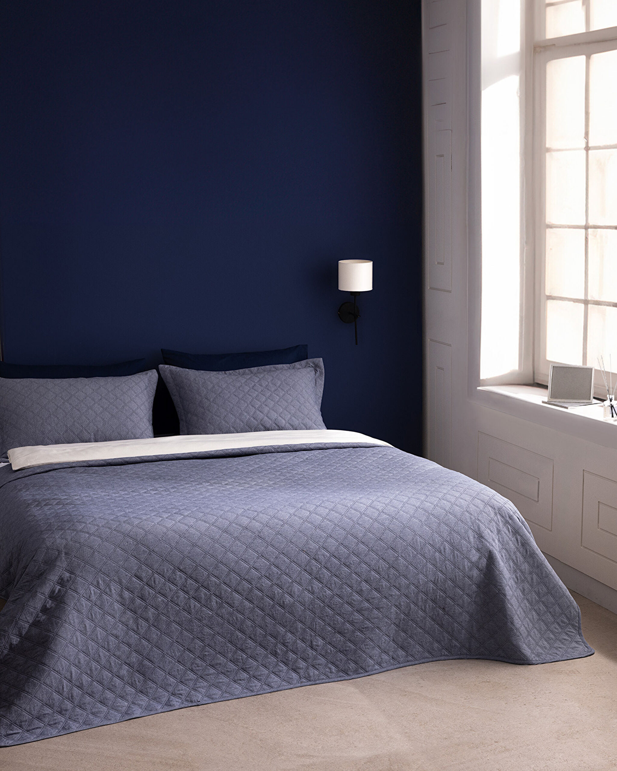 Couvre-lit simple Relinda - Indigo - 0