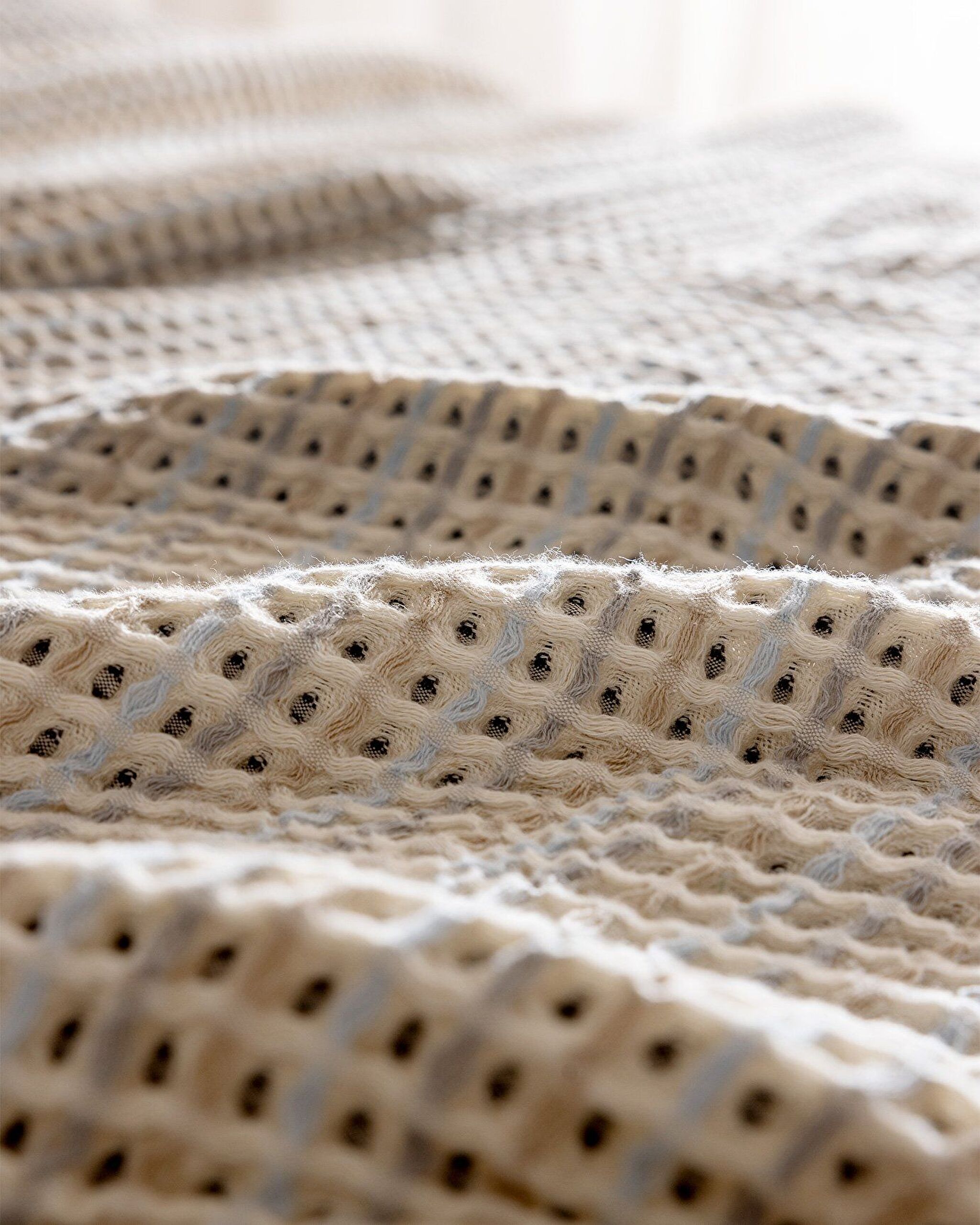 Bresdon Single 100% Cotton Bedspread - Beige/Blue - 5