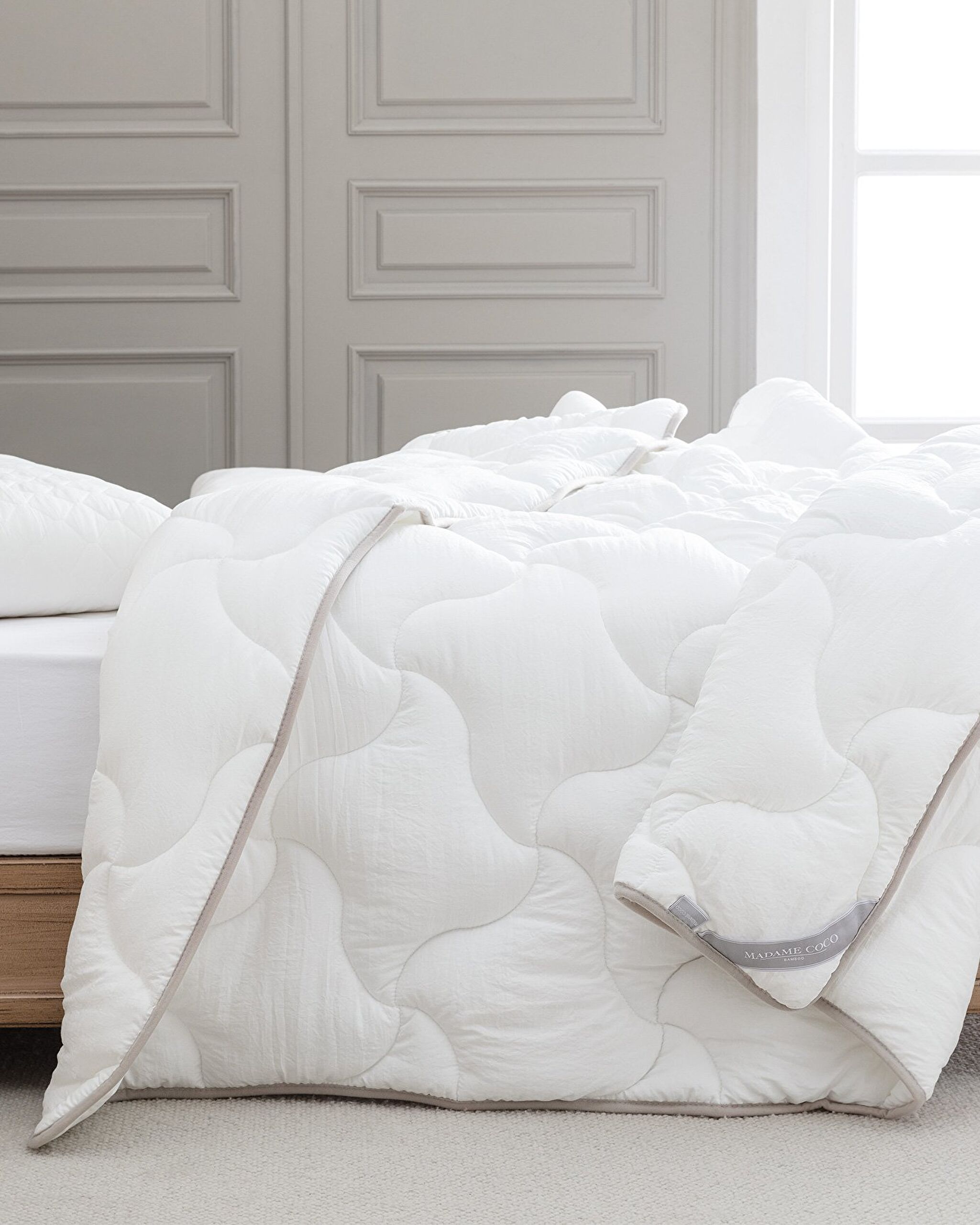 Odette Single Bamboo Quilt - White - 0