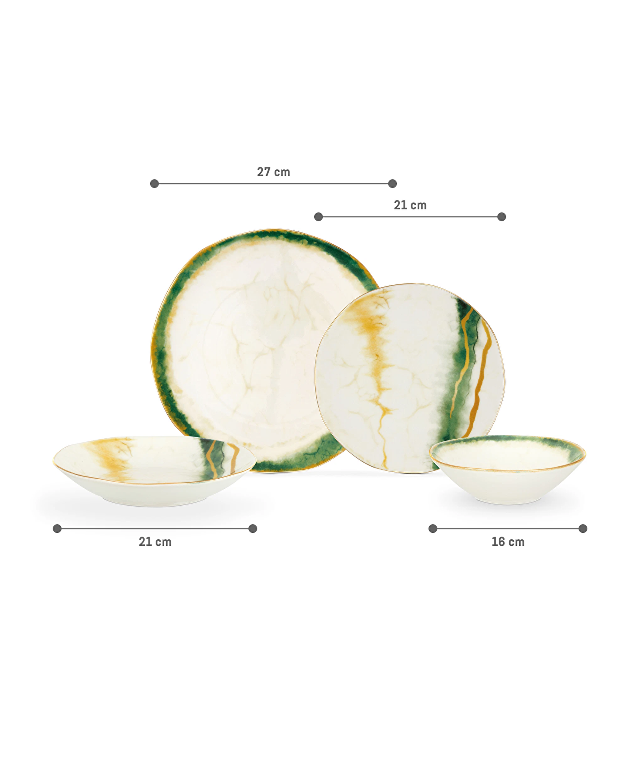 Service de table Mining 24 pièces pour 6 personnes - Vert - 2