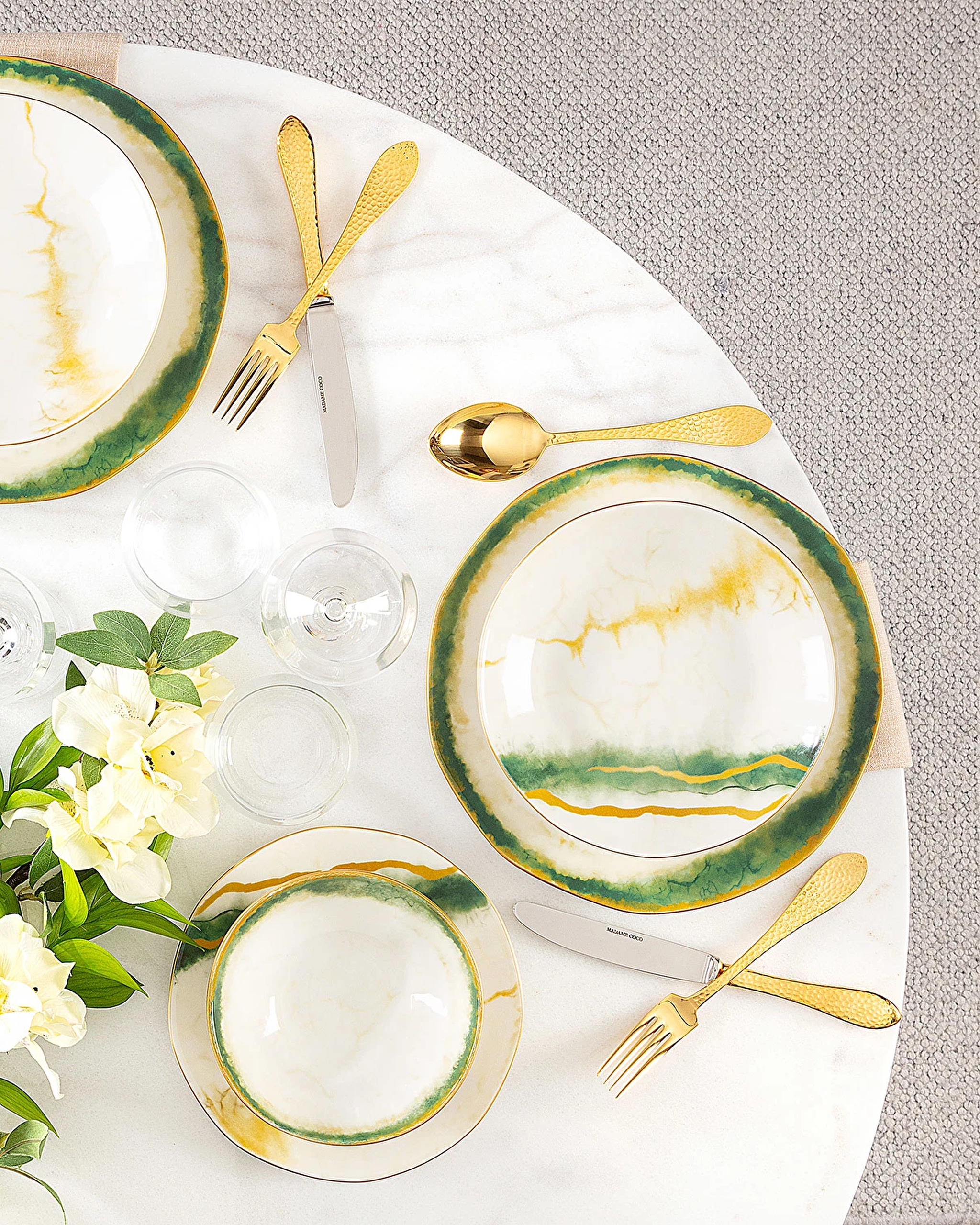 Service de table Mining 24 pièces pour 6 personnes - Vert - 0