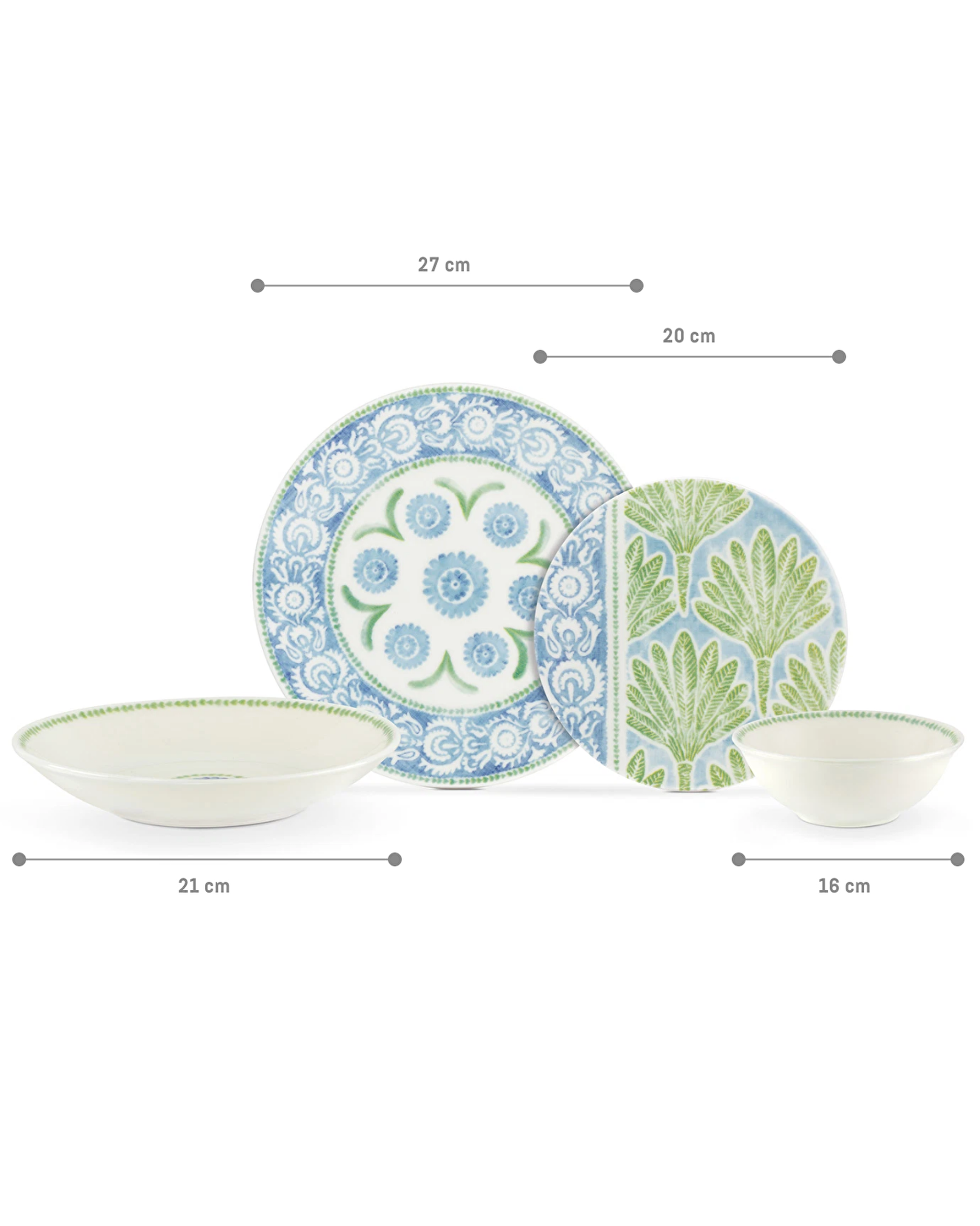 Service de table 24 pièces Manon pour 6 personnes - Bleu/Menthe - 9