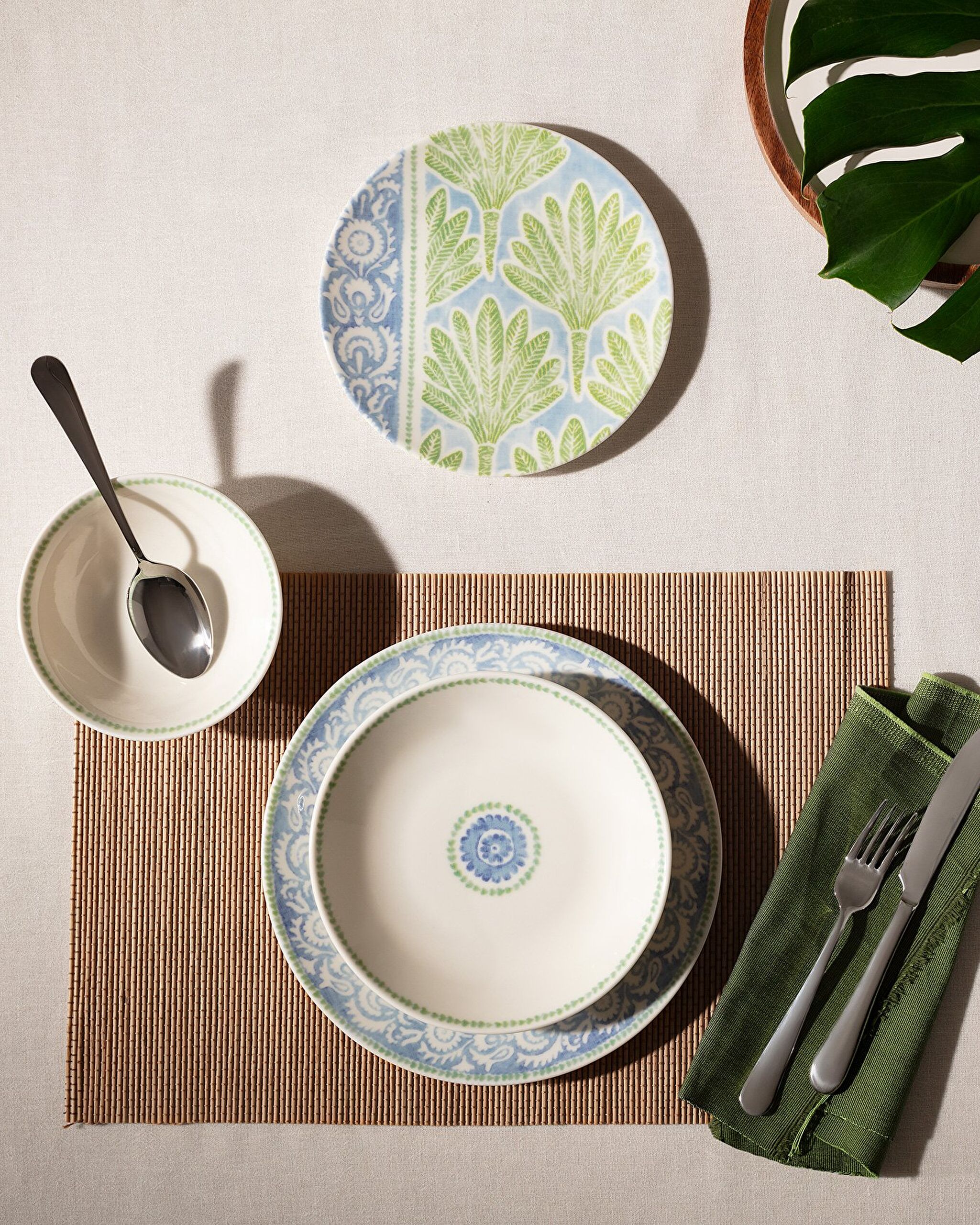 Service de table 24 pièces Manon pour 6 personnes - Bleu/Menthe - 0