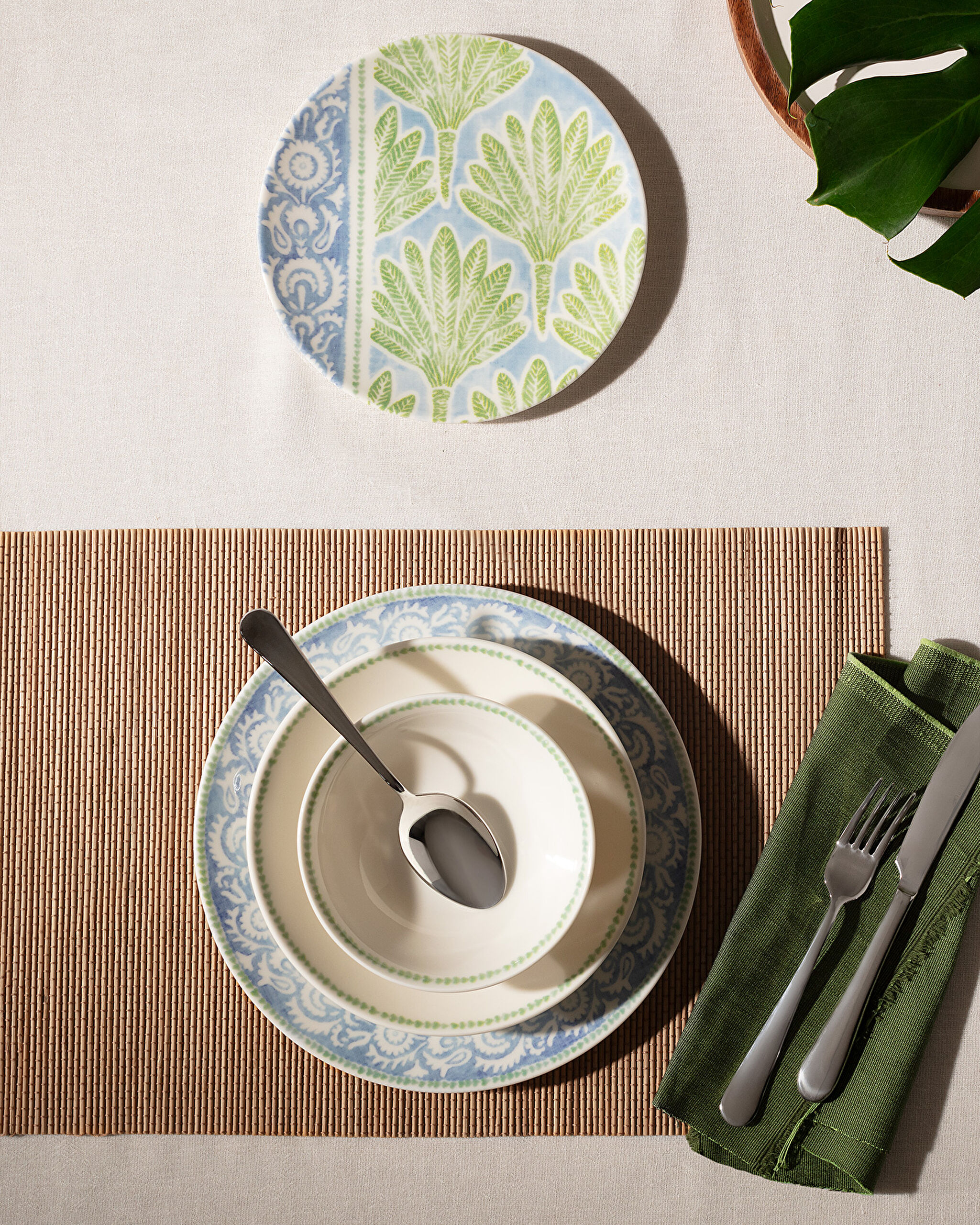 Service de table 24 pièces Manon pour 6 personnes - Bleu/Menthe - 1