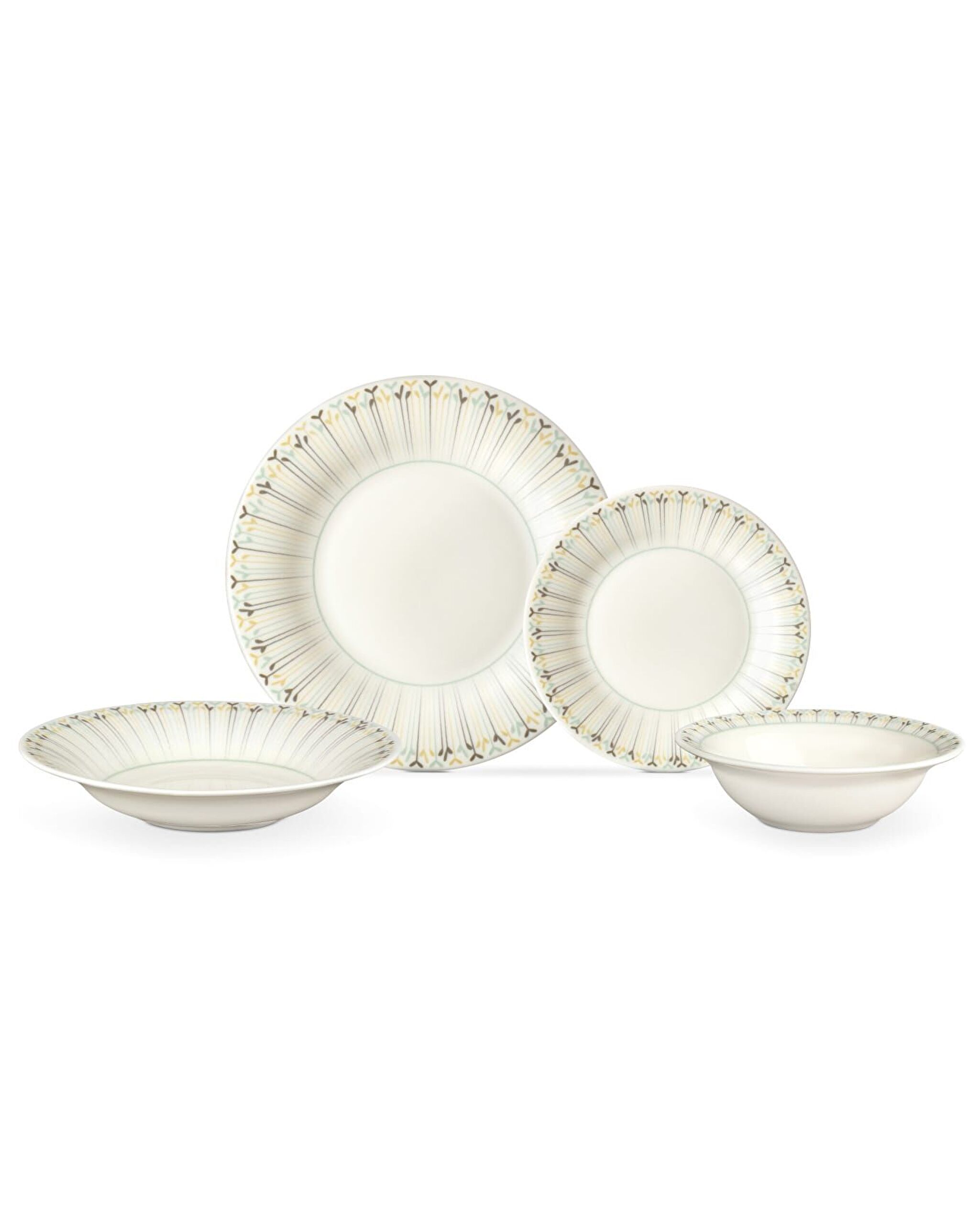 Alice 24 Piece Dinner Set for 6 People - Blue/Mint - 4