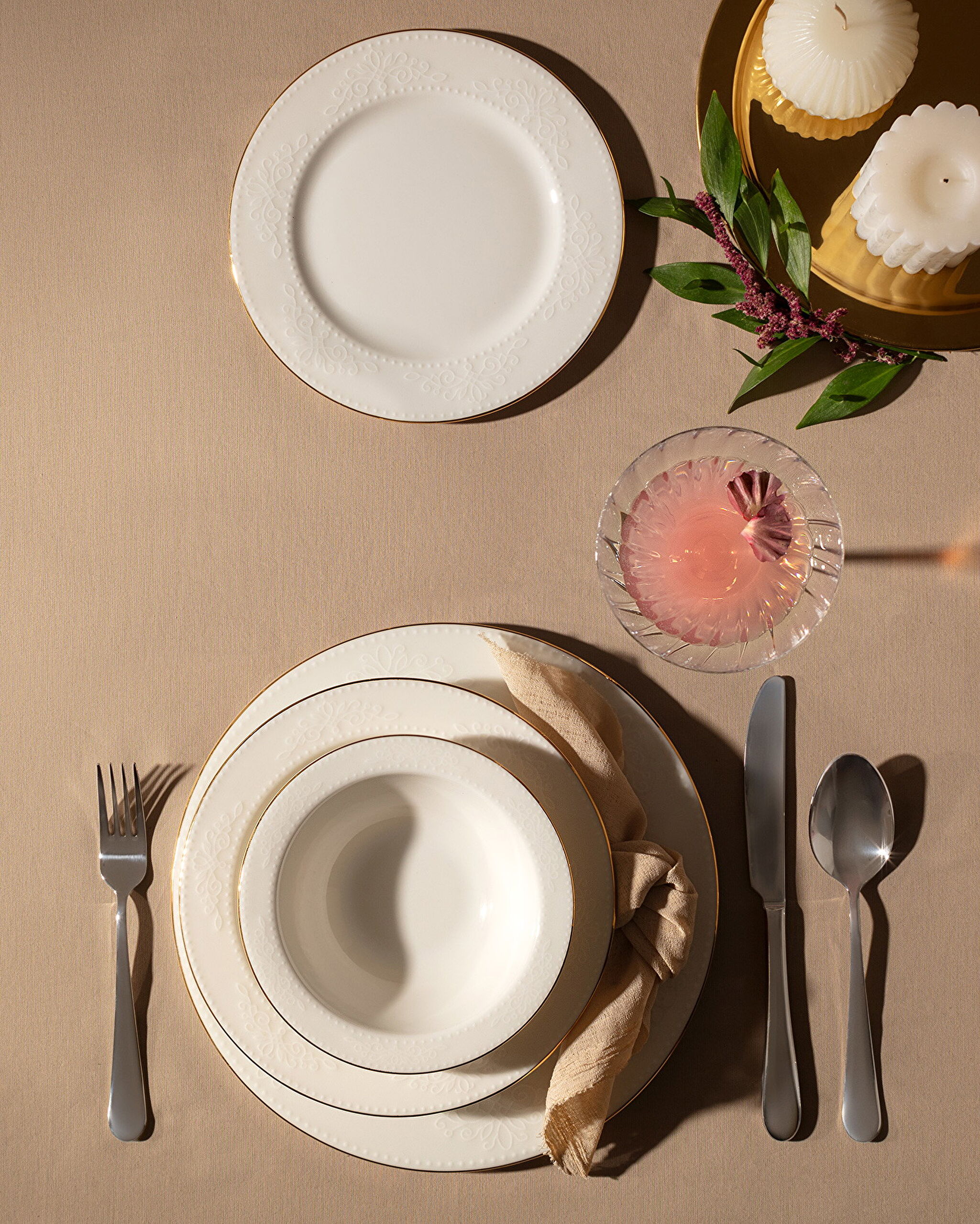 ⁠ Relief 24 Piece Dinner Set Gold/platinum_2}