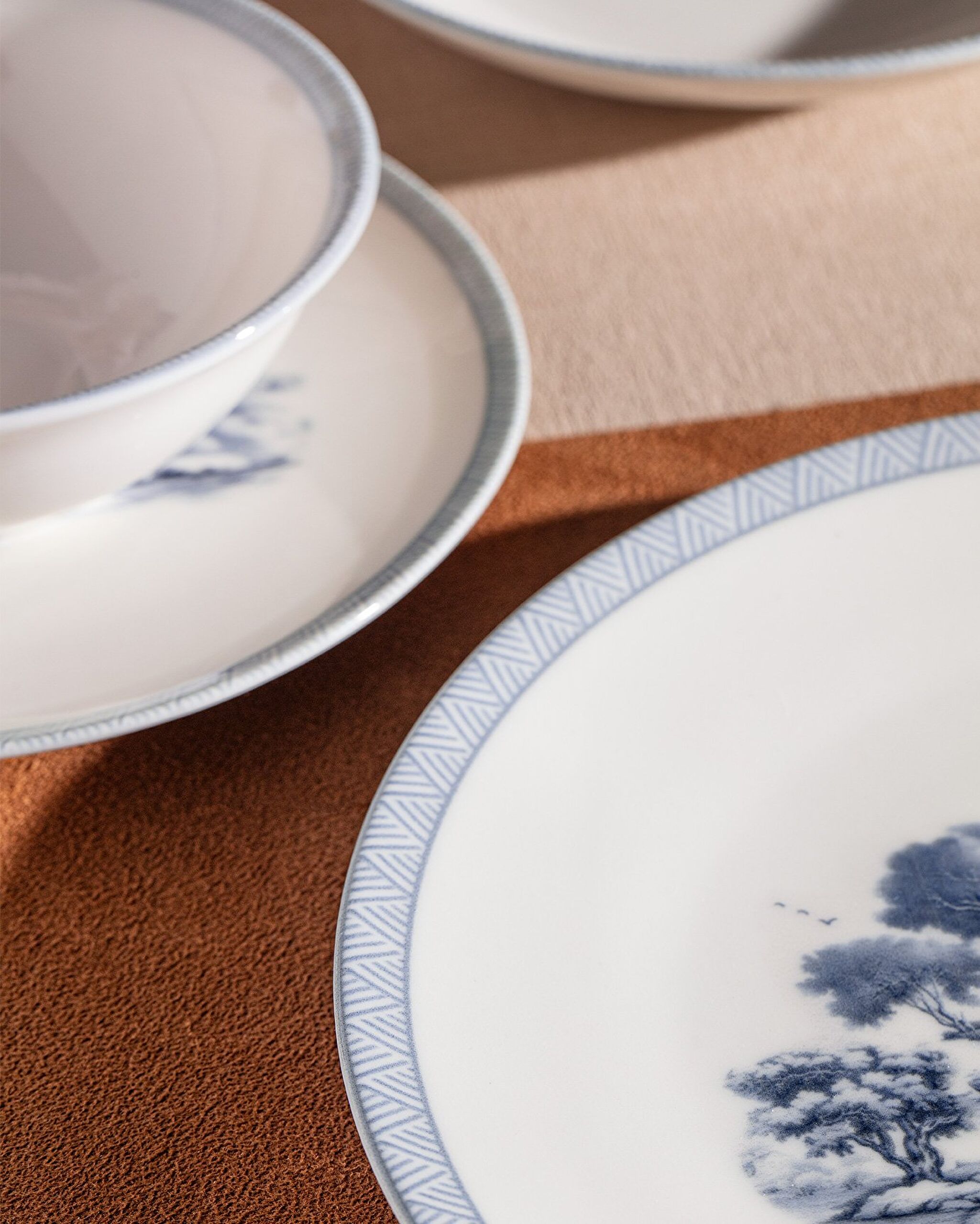 Service de table Marcel 24 pièces pour 6 personnes - Bleu/Blanc - 3