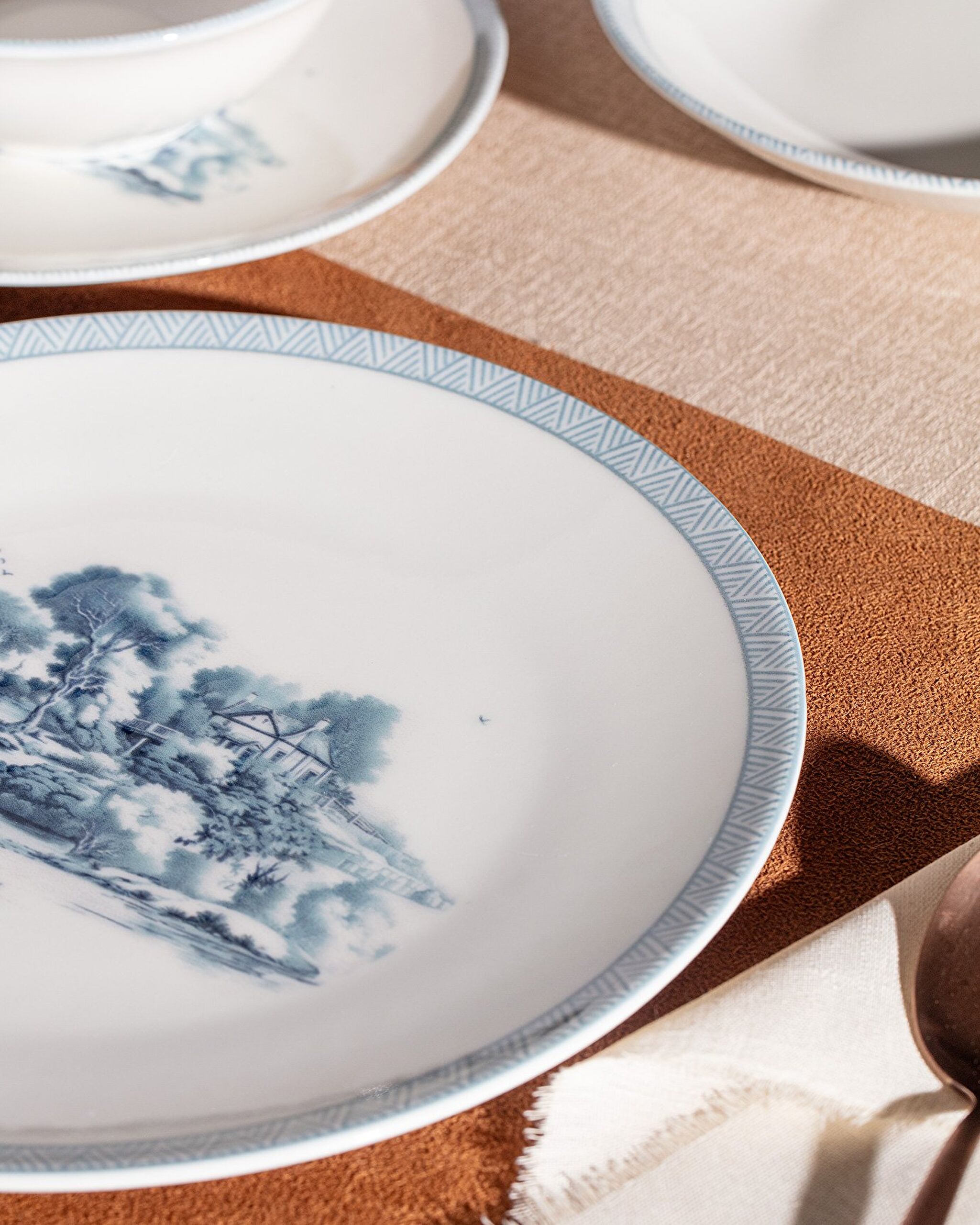 Service de table Marcel 24 pièces pour 6 personnes - Bleu/Blanc - 2