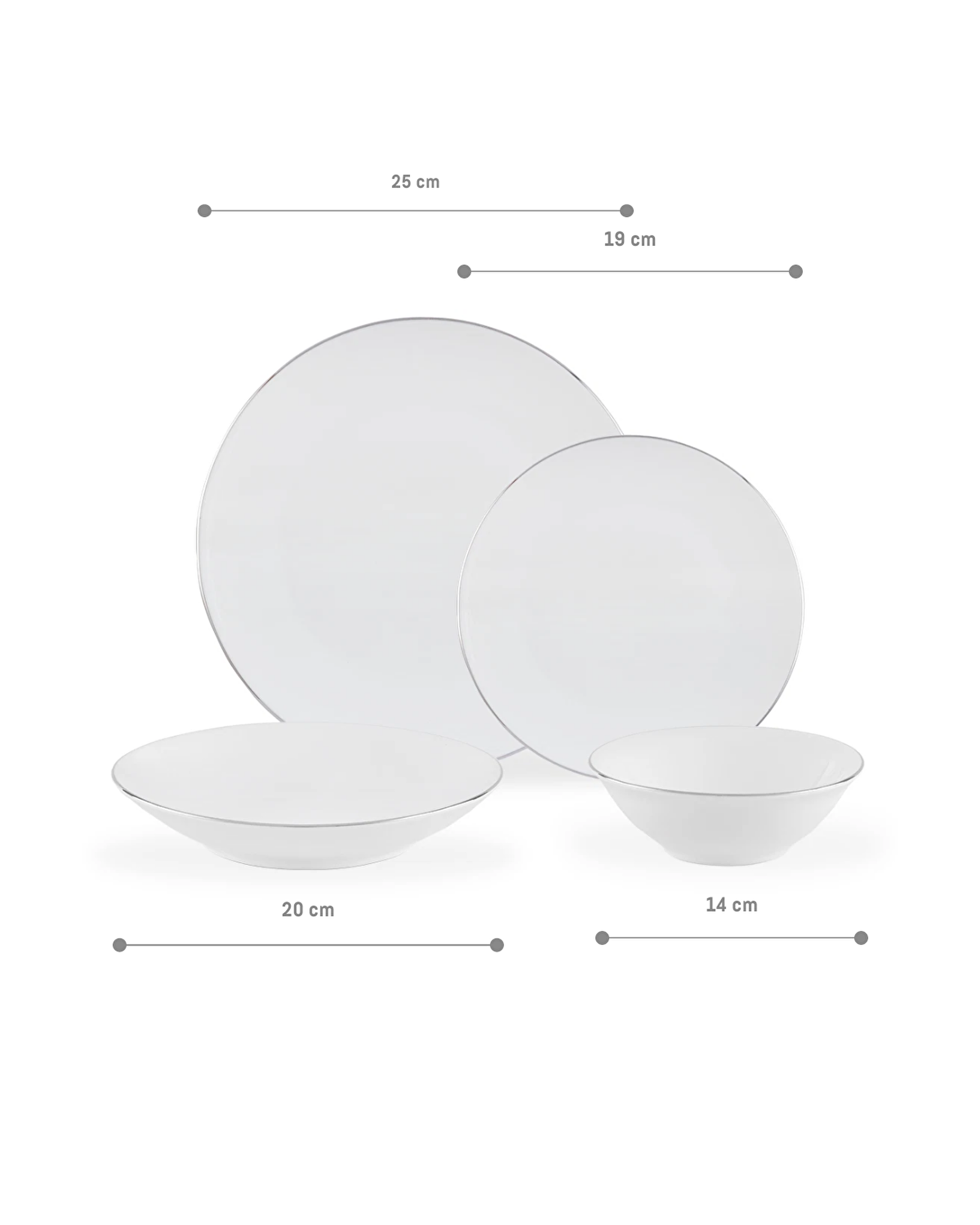 Service de table 24 pièces Allons pour 6 personnes - Blanc/Argent - 5