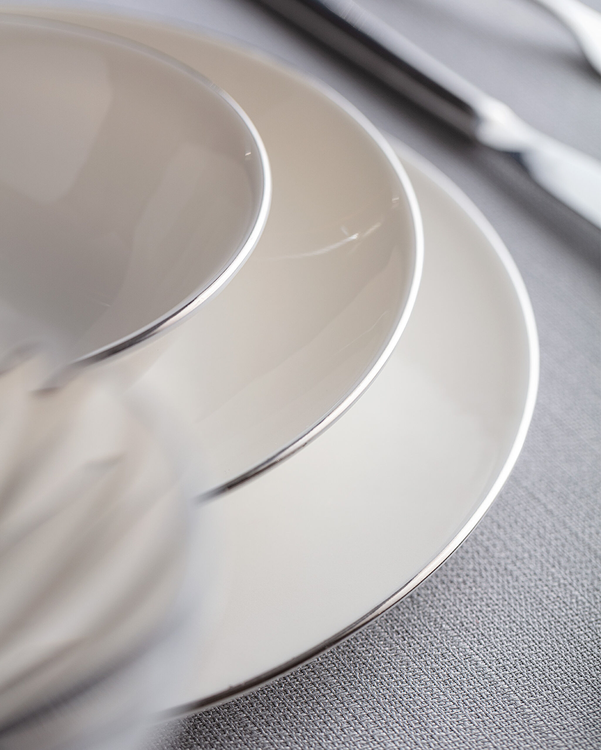 Service de table 24 pièces Allons pour 6 personnes - Blanc/Argent - 3