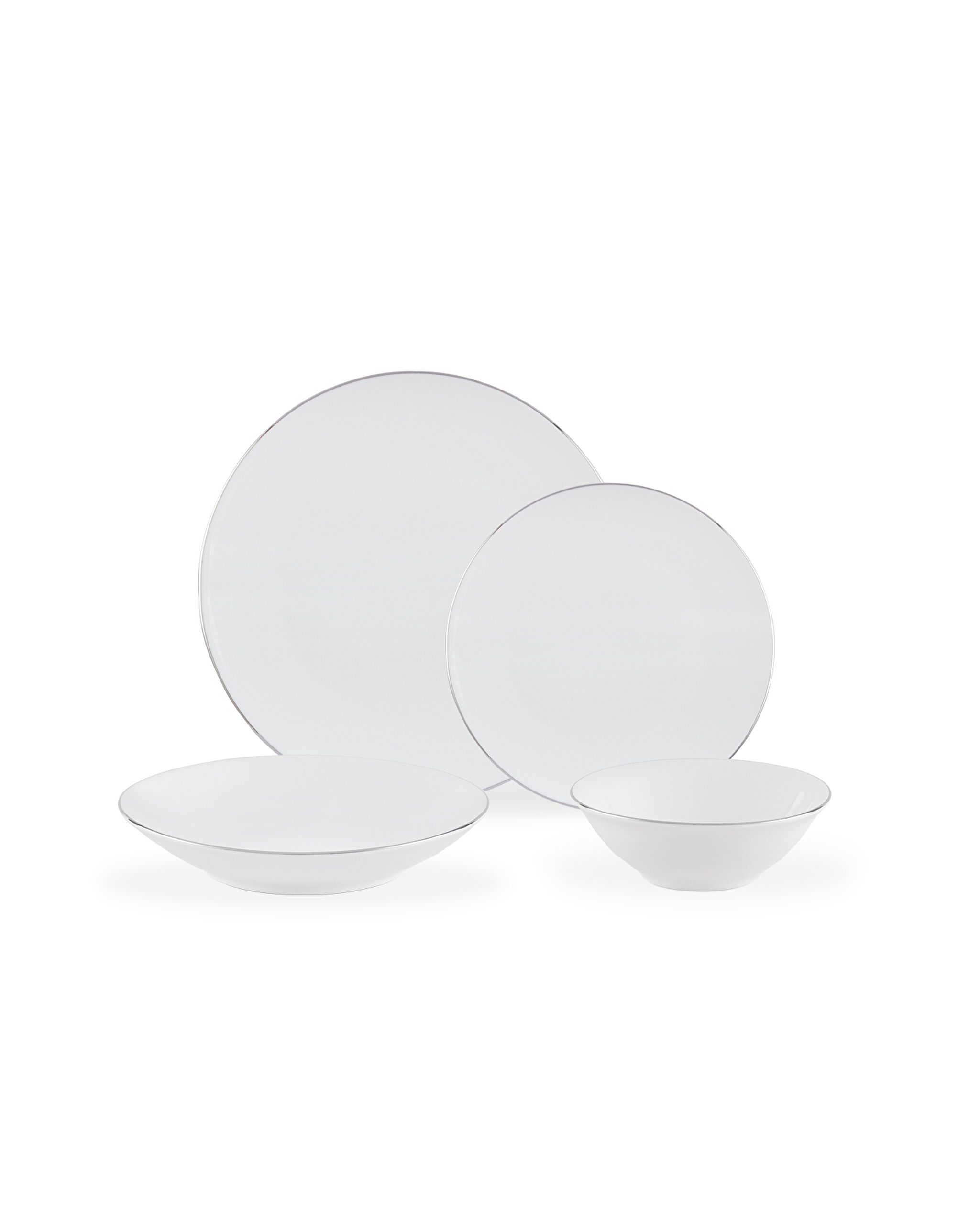 Service de table 24 pièces Allons pour 6 personnes - Blanc/Argent - 4