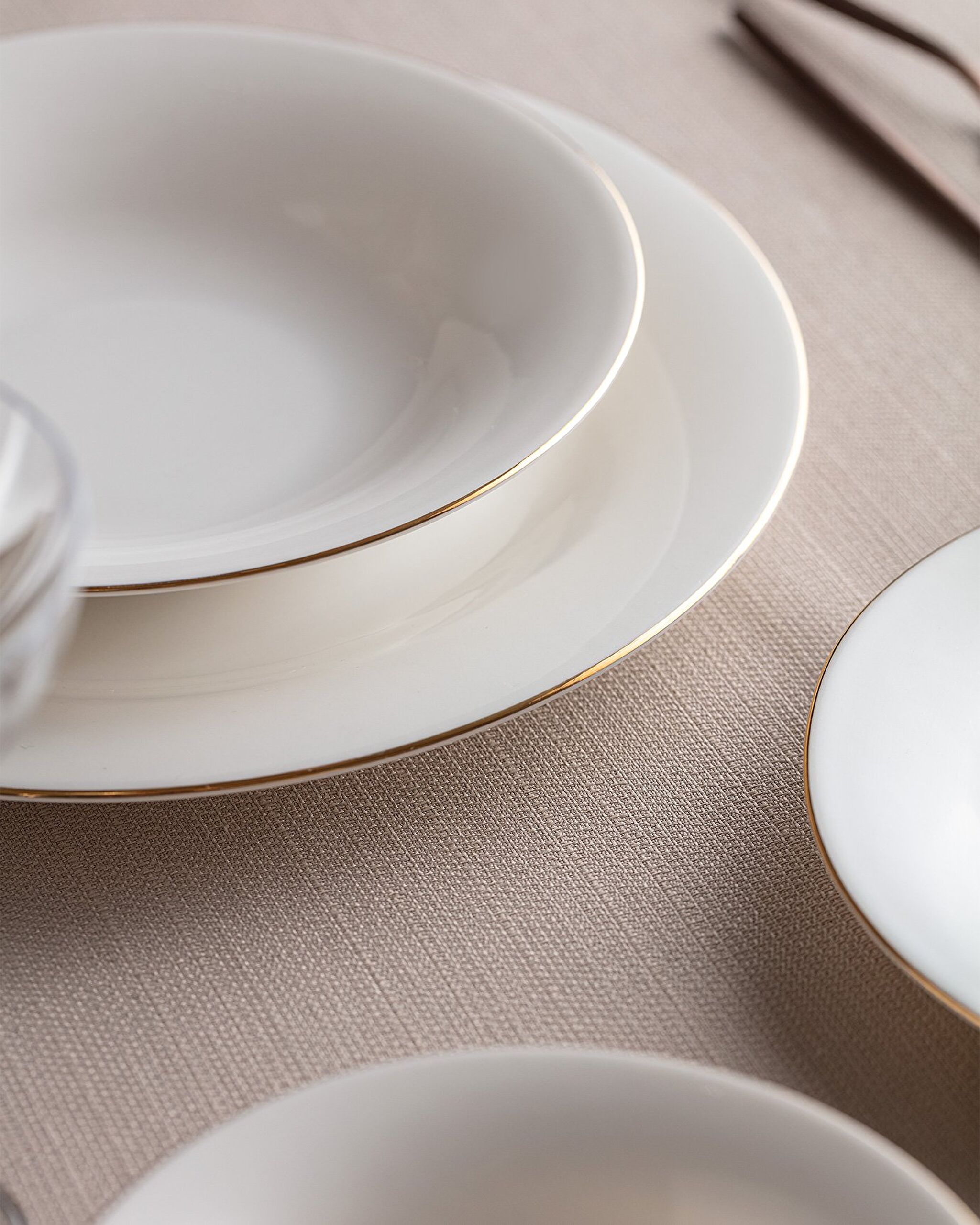 Service de table Dormir 24 pièces pour 6 personnes - Blanc/Or - 3