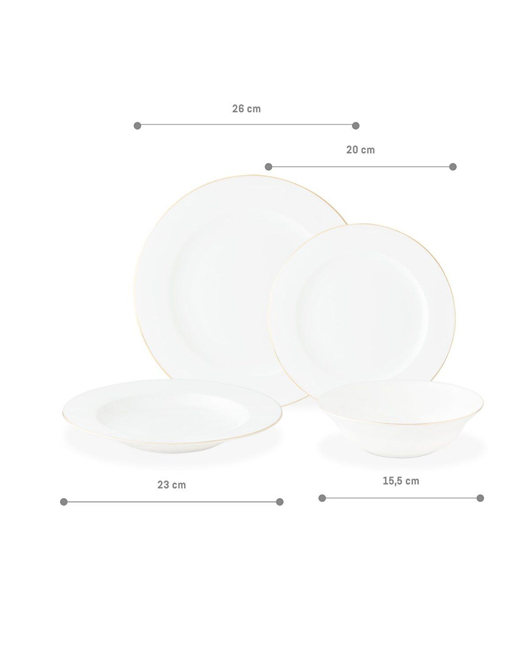 Galena 24 Piece Dinner Set Gold/platinum - 6