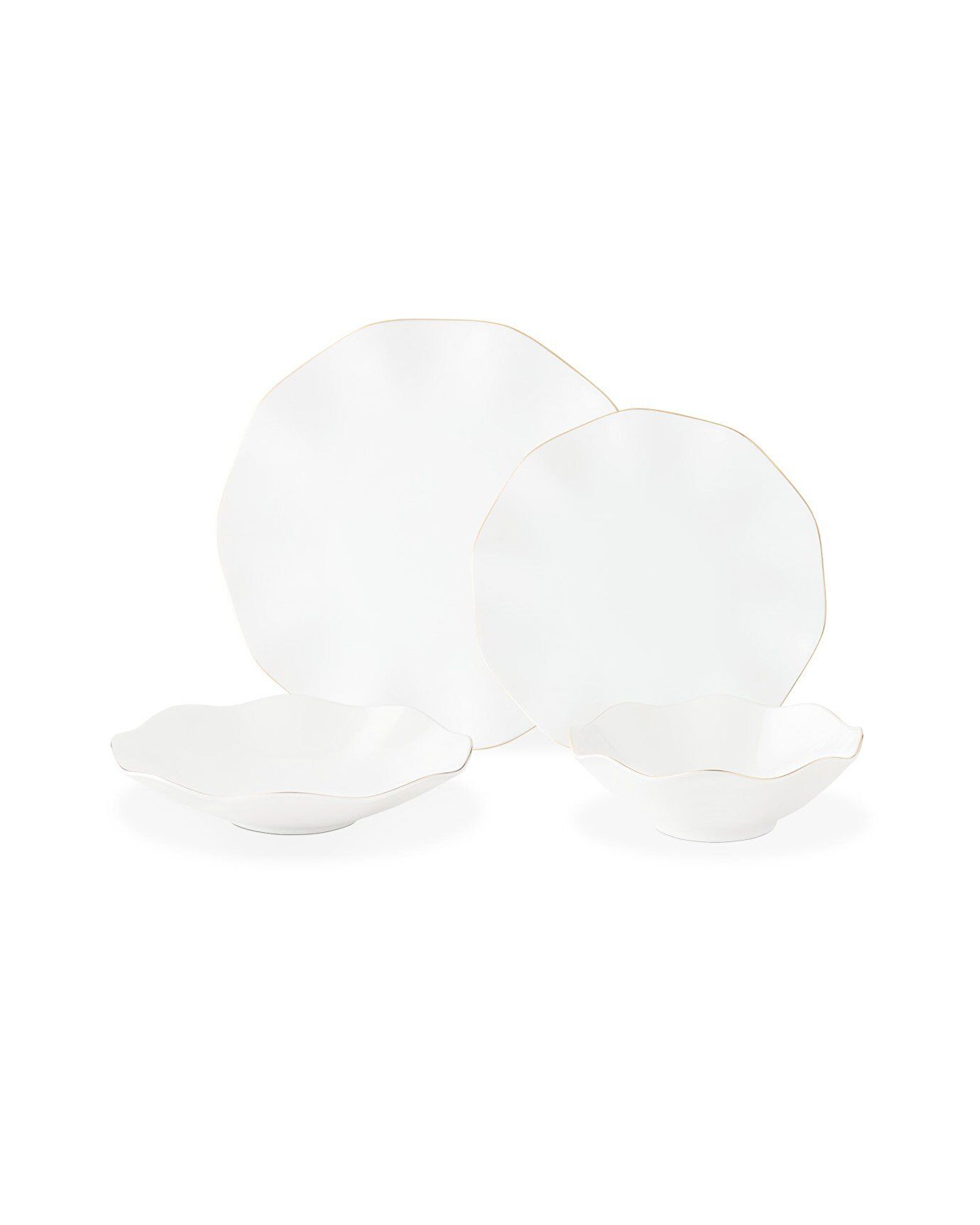 Manarolo 24 Piece Dinner Set for 6 People - White/Gold - 5