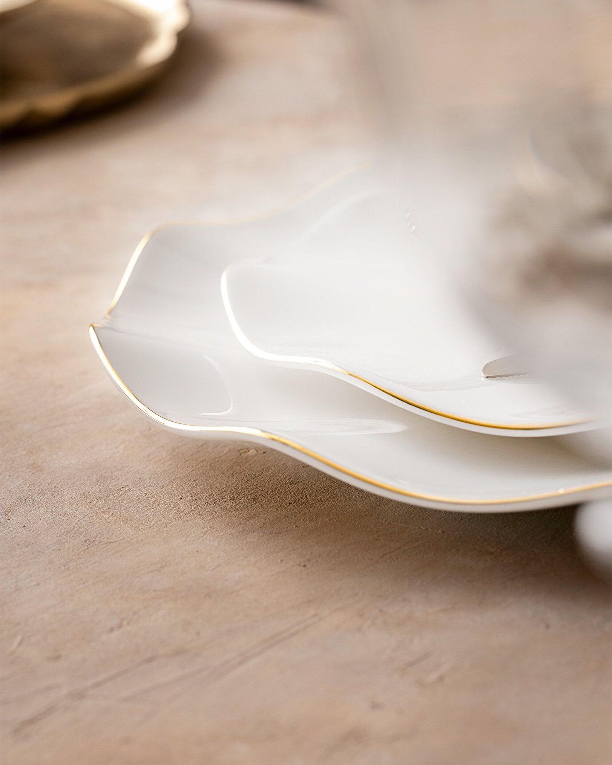 Manarolo 24 Piece Dinner Set for 6 People - White/Gold - 3