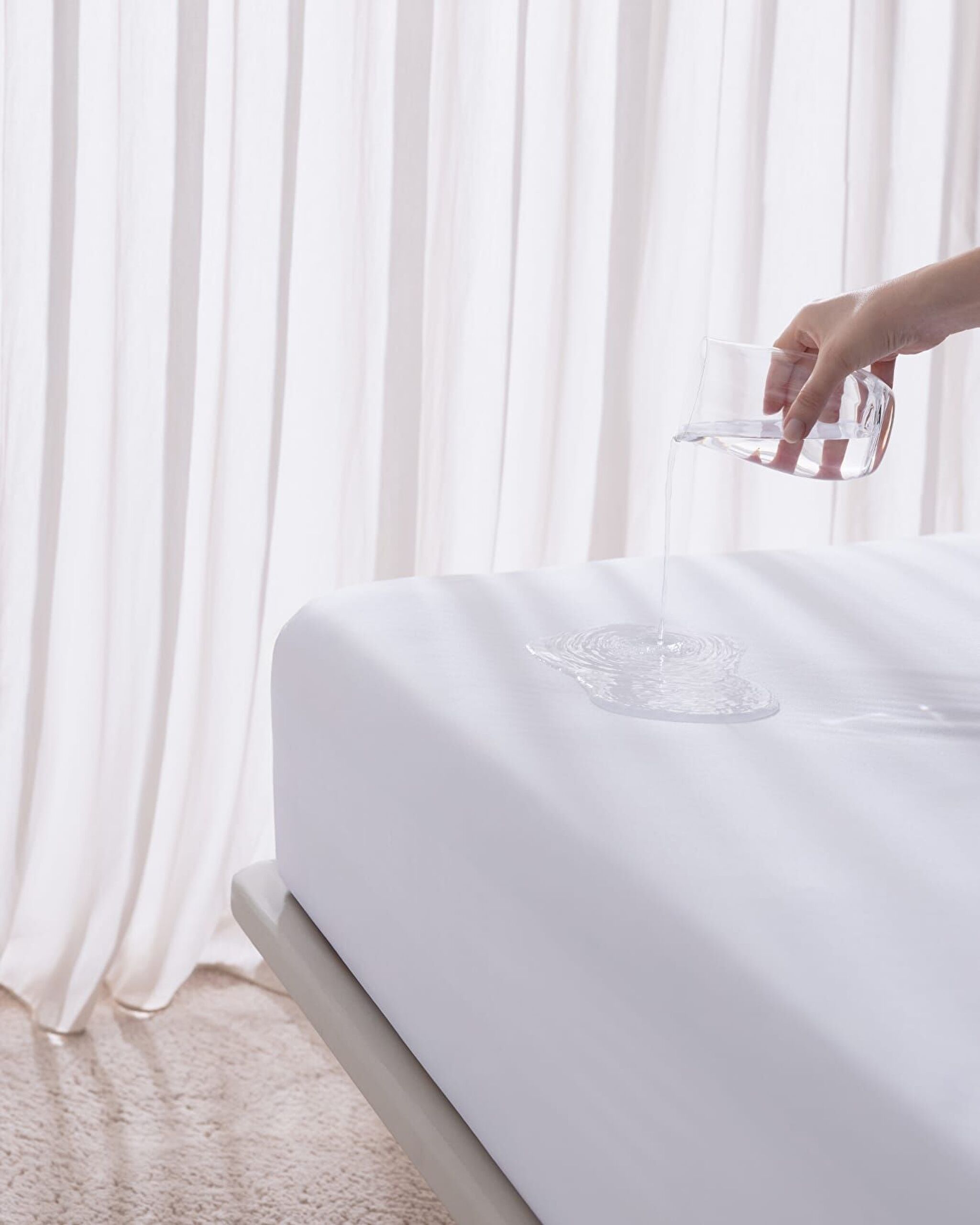 Alaise Liquid Proof Fitted Double Bed Mattress - White - 0