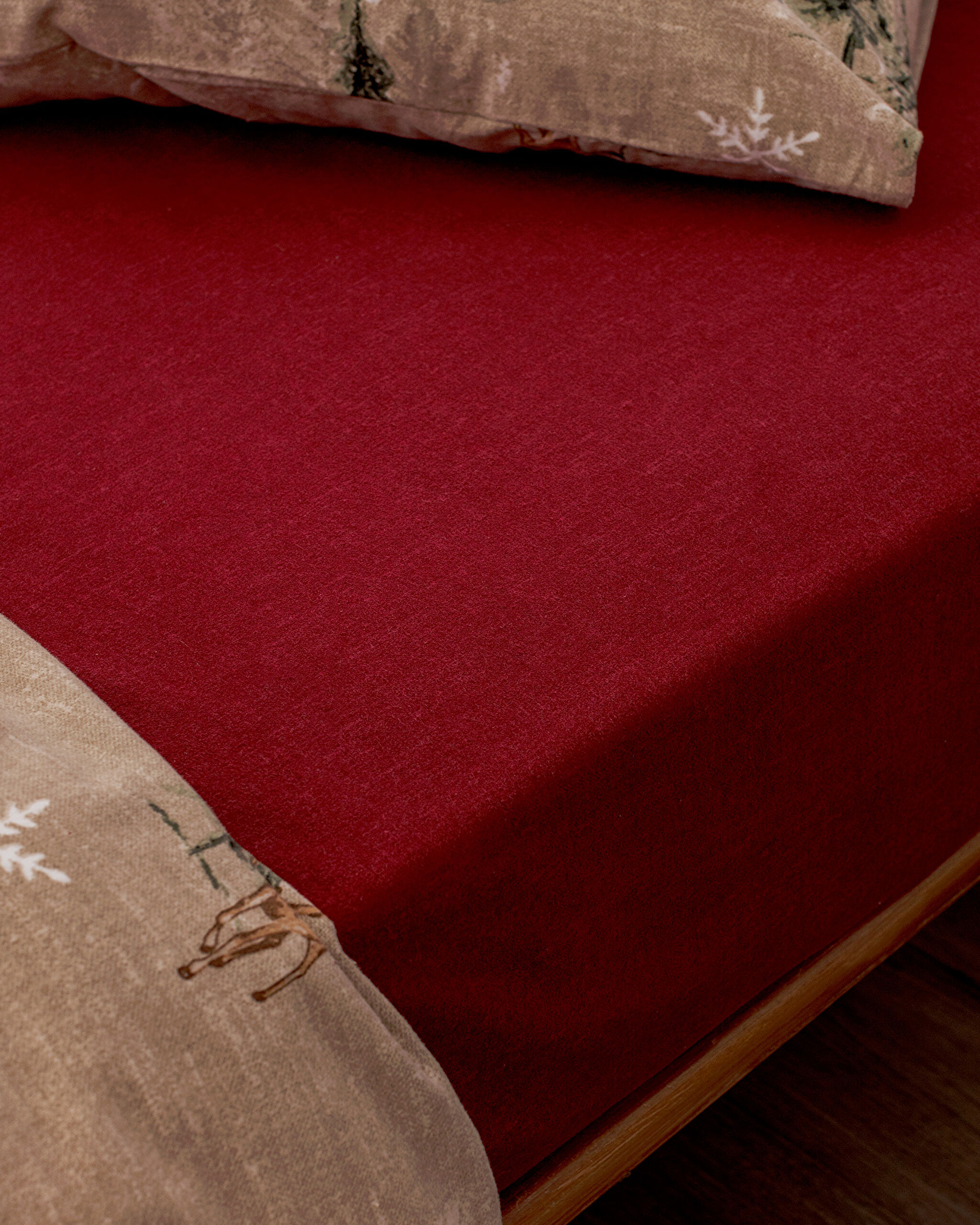 Ensemble de housse de couette en flanelle 100 % coton taille familiale Charlen - Beige - 2