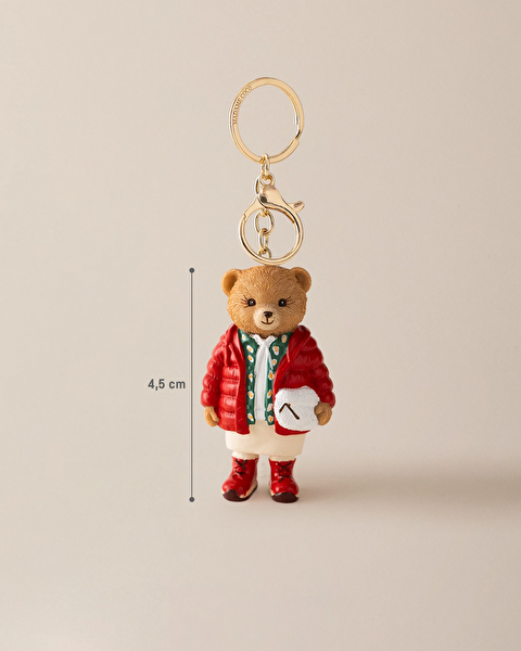 Moulin Bear Keychain - Red/Beige - 4