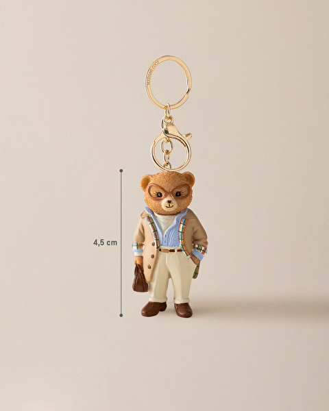 Bonny Bear Keychain - Beige/Blue - 4