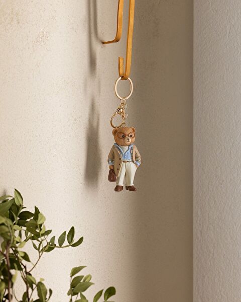 Bonny Bear Keychain - Beige/Blue - 0
