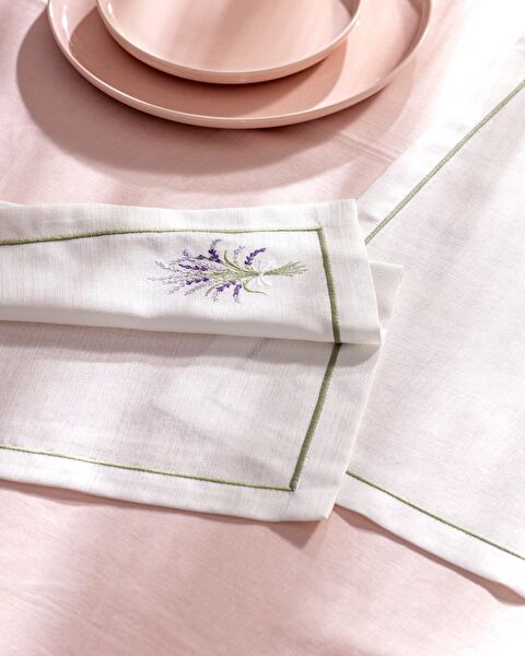 Set de Table 2 Pièces La Lavande - Blanc/Lilas - 5