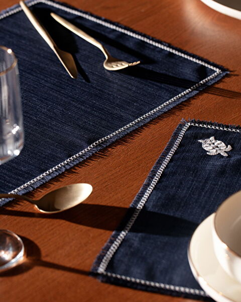 Caretta 2-delige placemat - Marineblauw - 1