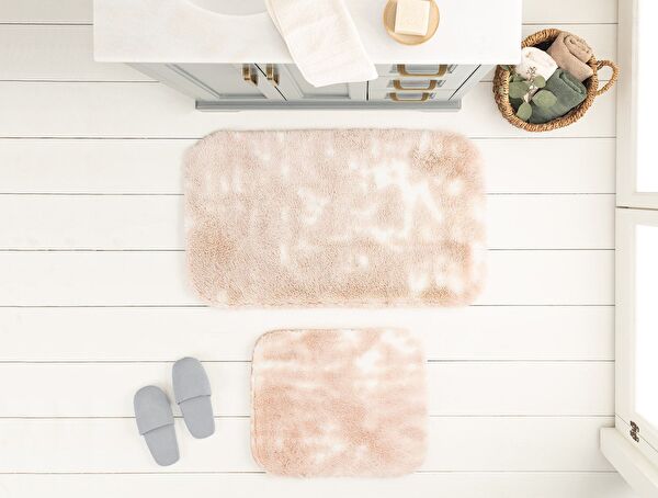 Damien 2-Piece Bath Mat - White/Powder - 60x100 cm - 0