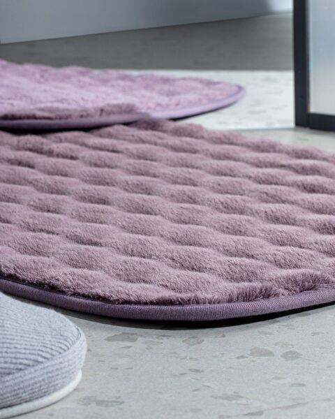 Reflet Bubble 2-Piece Bath Mat - Dark Plum - 1