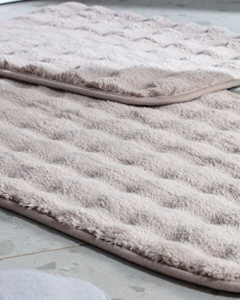 Reflet Bubble 2-Piece Bath Mat - Stone - 2