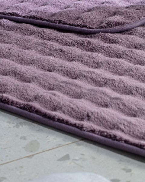 Reflet Bubble 2-Piece Bath Mat - Dark Plum - 2